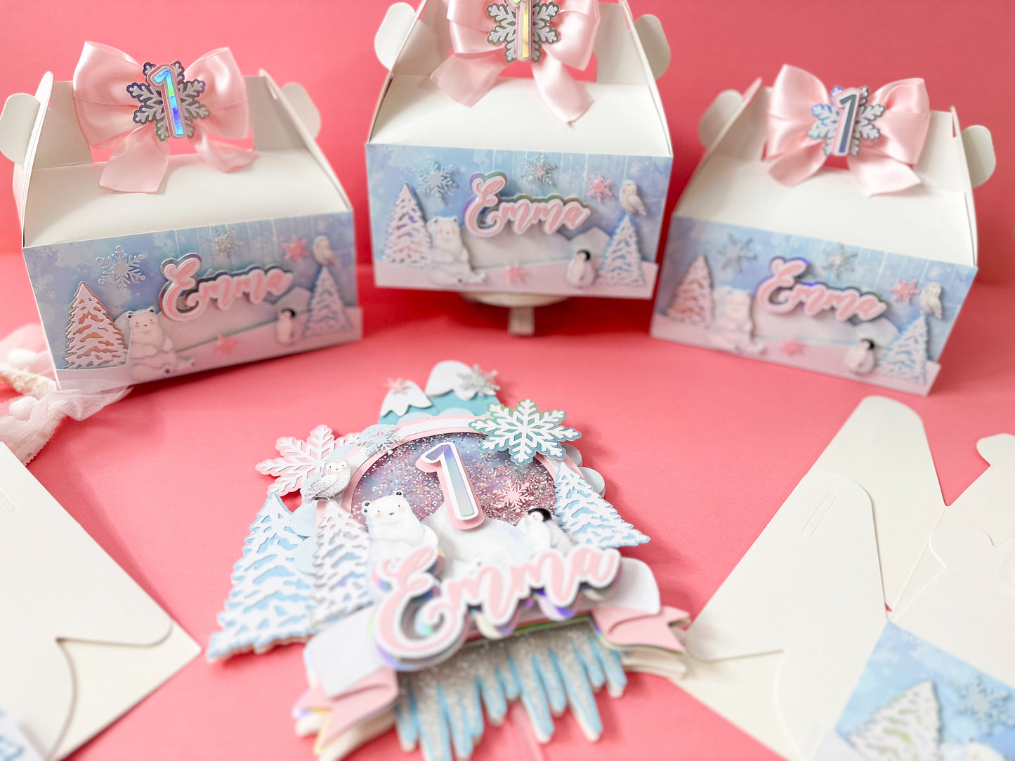 favor boxes Winter Onederland  | First birthday | Winter baby | Winter birthday decor |  | Winter 1st birthday | Onerderland