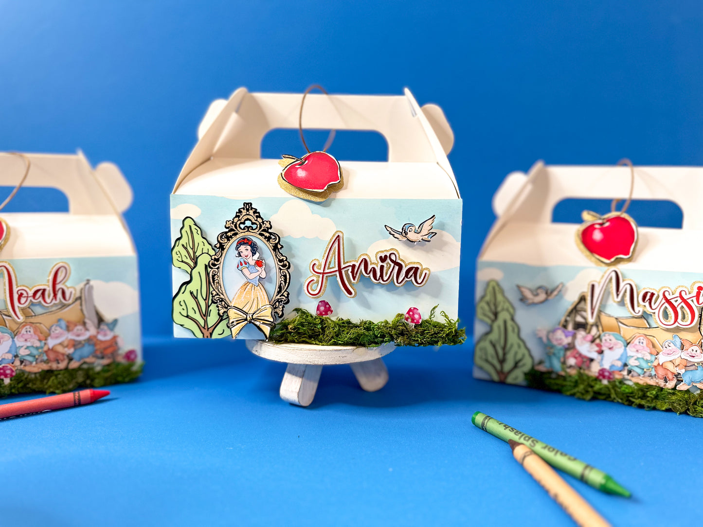 Snow White favor boxes | Party favors | kids party decor | goodie boxes | Cajas de dulce | Snow White and 7 friends