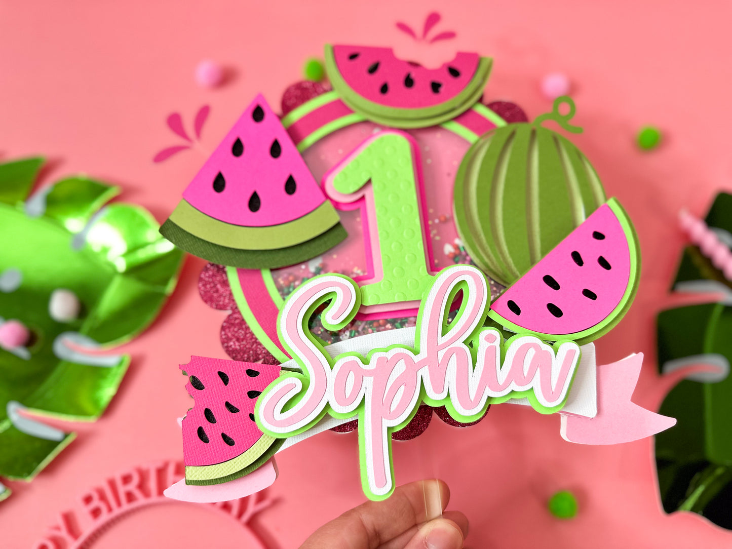 One in a melon cake topper | Watermelon topper | first birthday party | Melon cake topper | 1st birthday | One in a melon Party decor