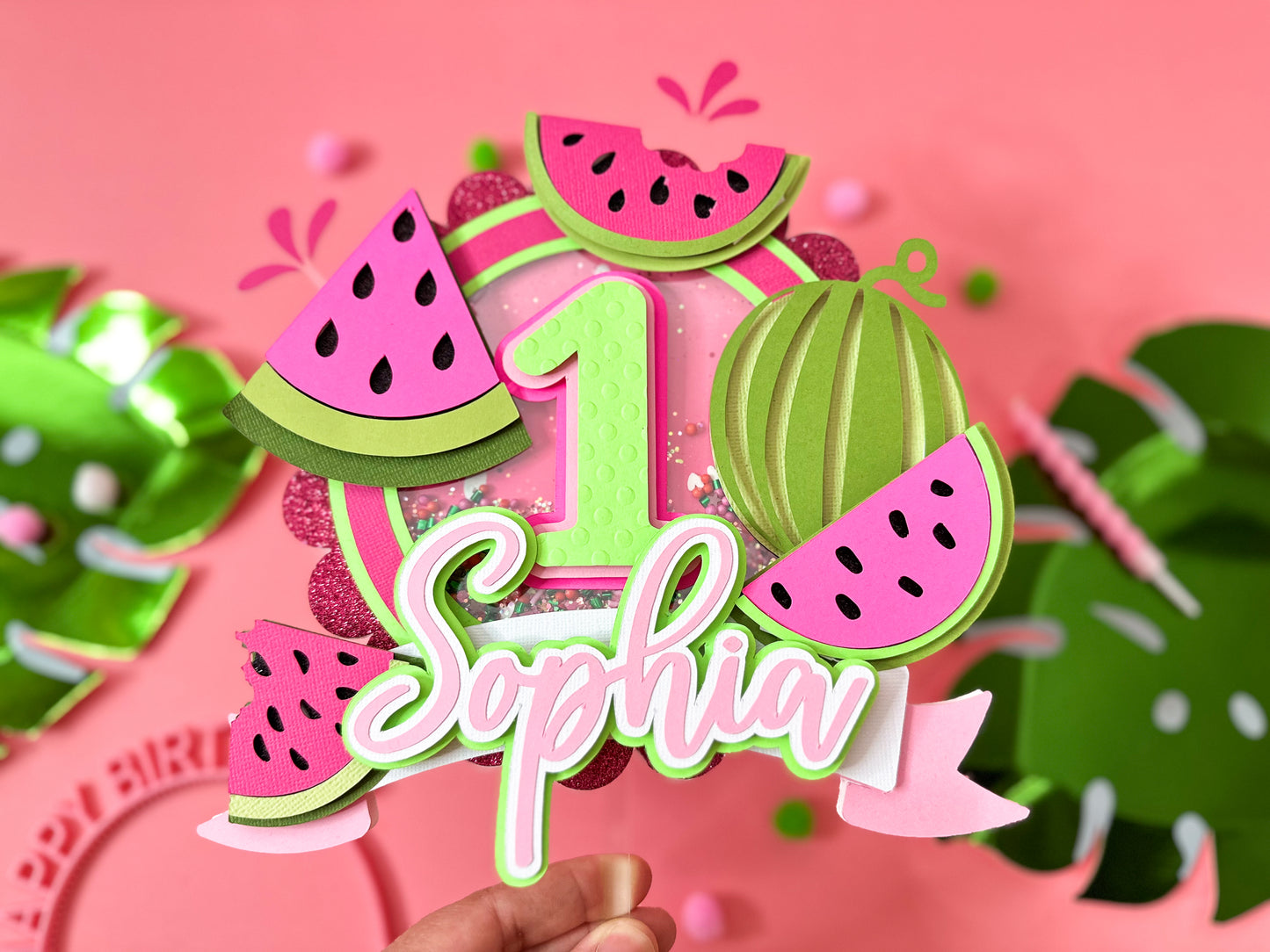 One in a melon cake topper | Watermelon topper | first birthday party | Melon cake topper | 1st birthday | One in a melon Party decor
