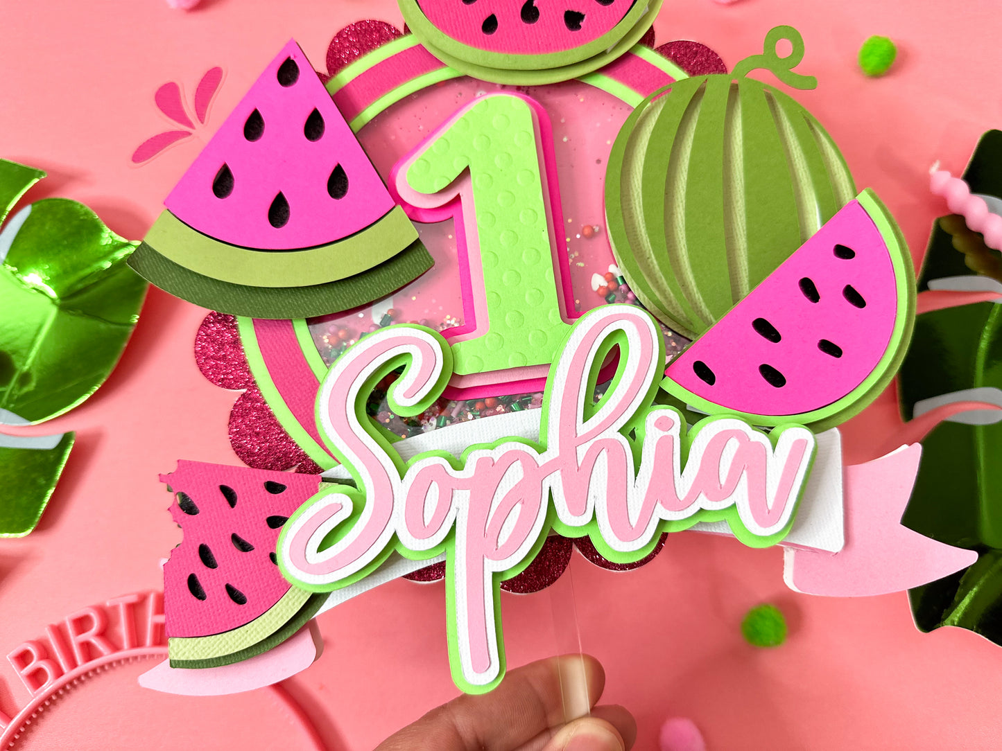 One in a melon cake topper | Watermelon topper | first birthday party | Melon cake topper | 1st birthday | One in a melon Party decor