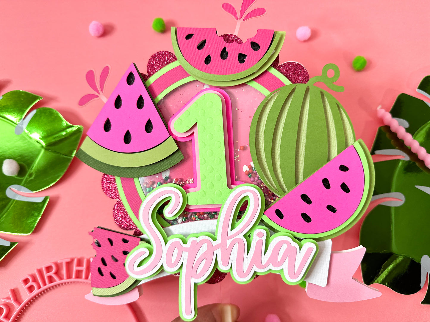 One in a melon cake topper | Watermelon topper | first birthday party | Melon cake topper | 1st birthday | One in a melon Party decor