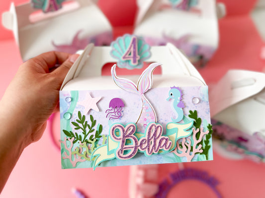 Mermaid favor boxes | Sea party favors | Under the sea party | Mermaids and friends favors | Mermaid party | Mermaid tail
