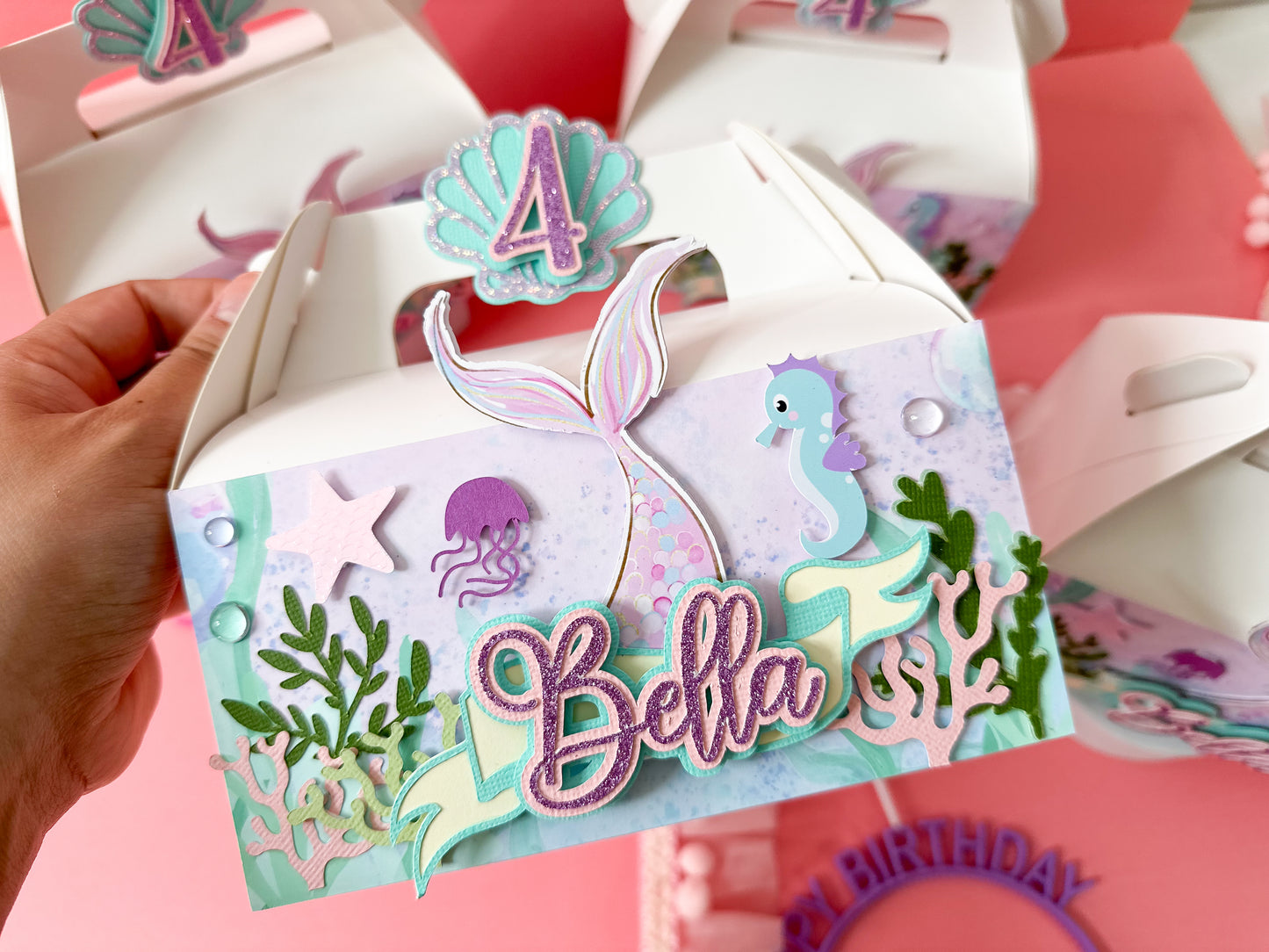 Mermaid favor boxes | Sea party favors | Under the sea party | Mermaids and friends favors | Mermaid party | Mermaid tail