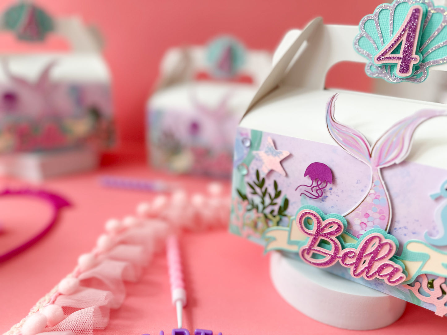 Mermaid favor boxes | Sea party favors | Under the sea party | Mermaids and friends favors | Mermaid party | Mermaid tail