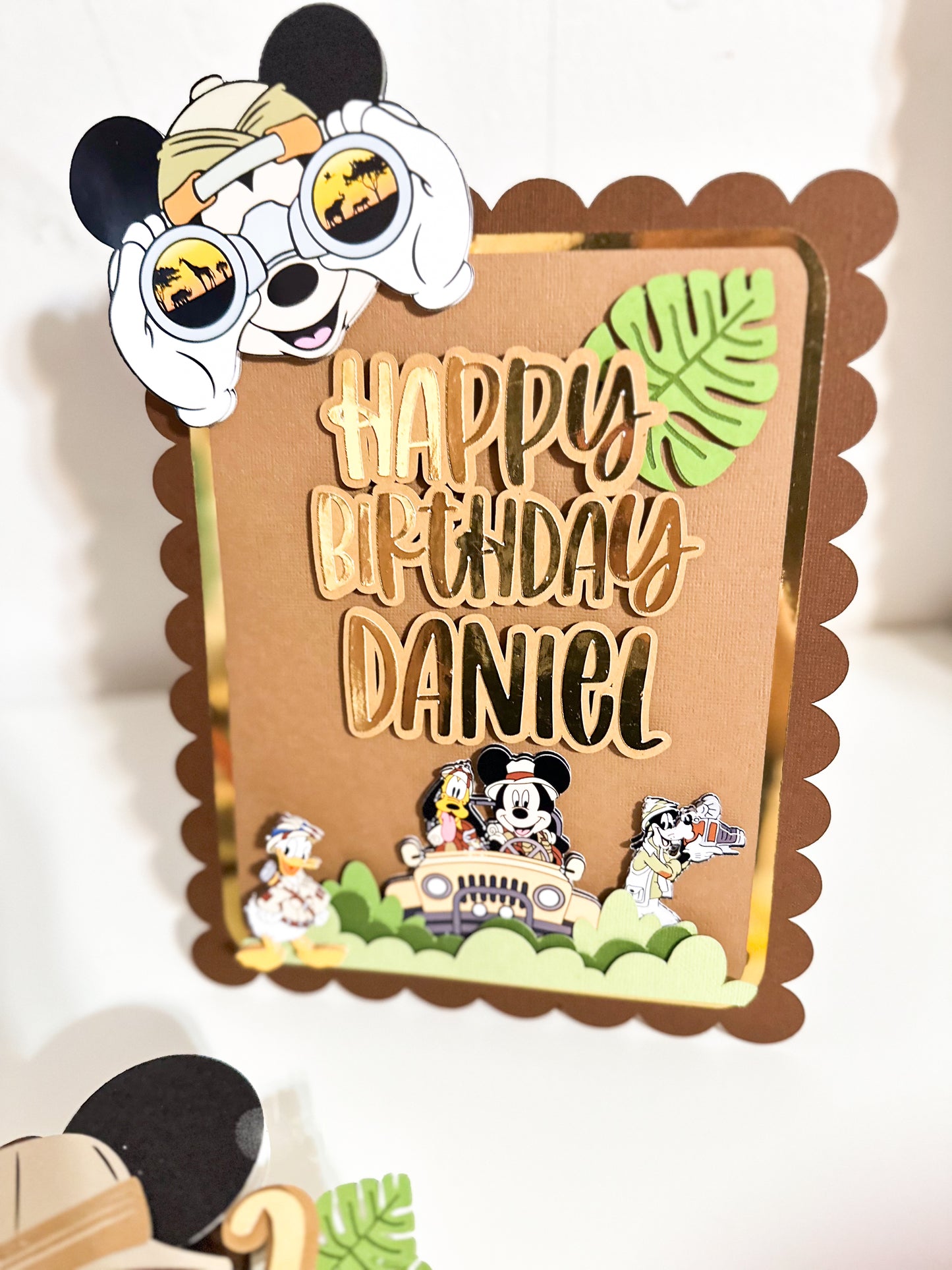 Mickey Safari Table sign | welcome table sign | 8x10 standing Table sign | Party decoration | Birthday table sign | Safari theme birthday