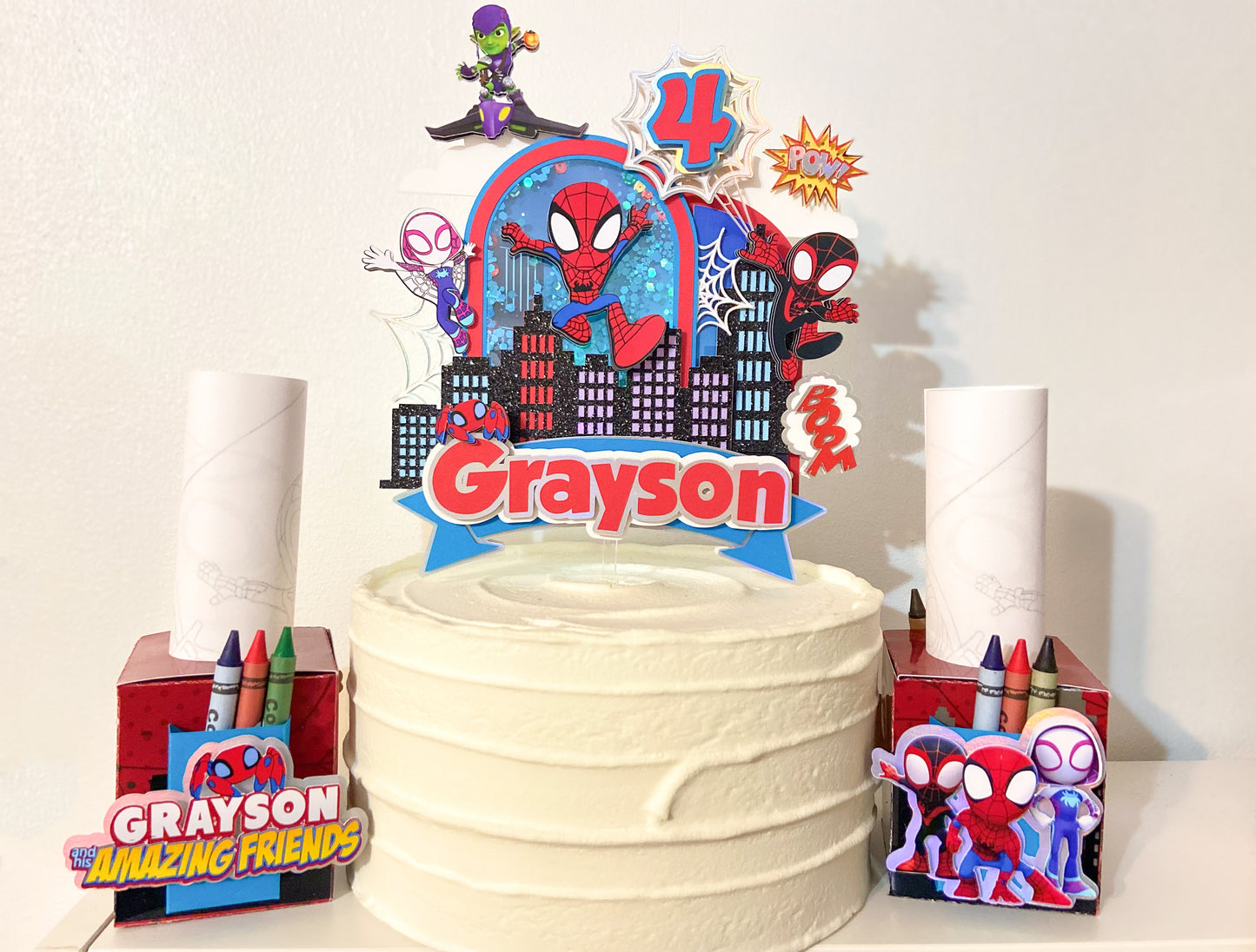 Spidey and friends cake topper | Spidey cake topper | kids party decorations | Spiderman birthday | superheroes cake topper |