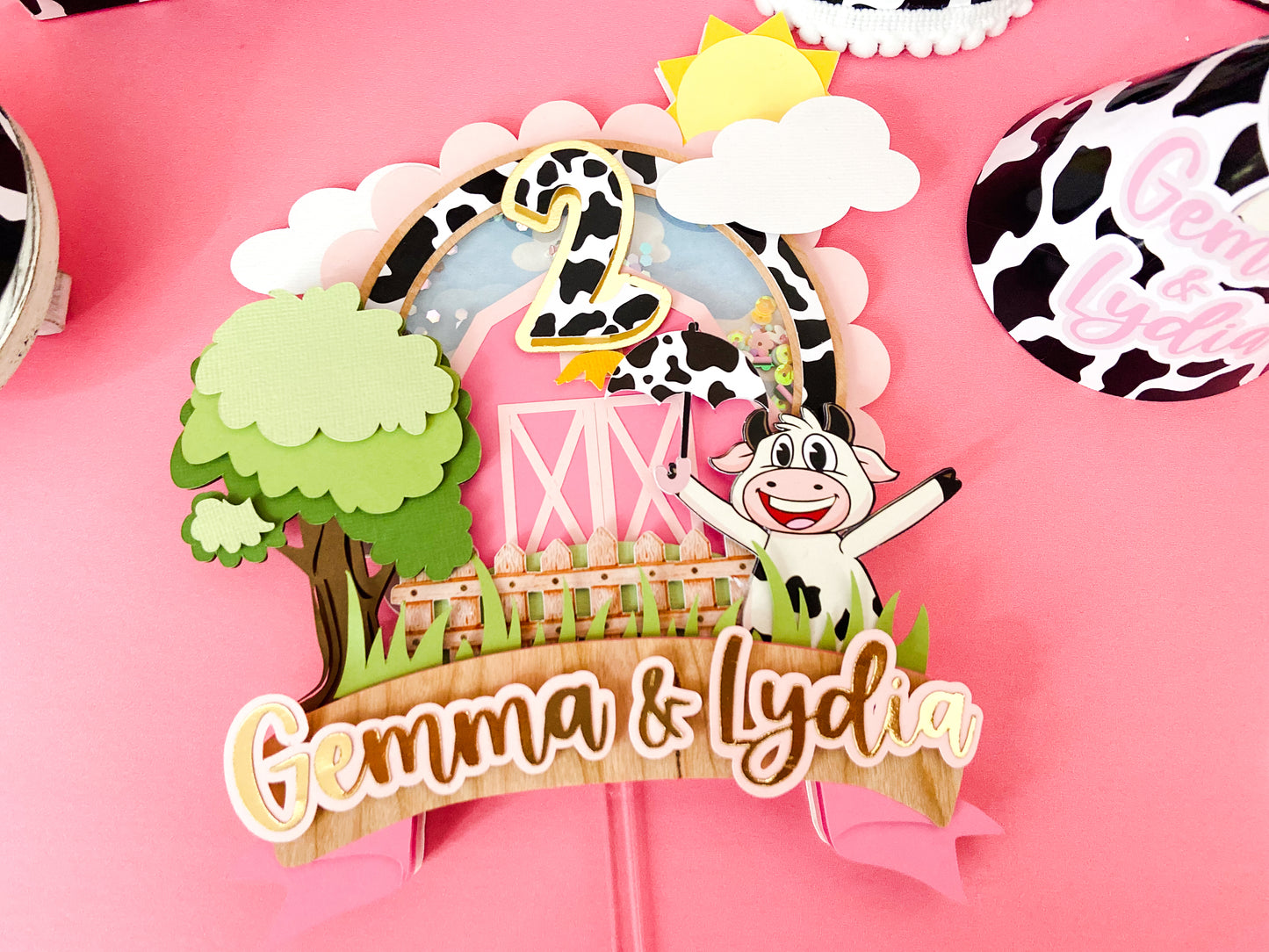 vaca Lola cake topper | personalized topper |Party ideas  | farm theme birthday | la vaca Lola party | birthday decoration | vaca Lola party