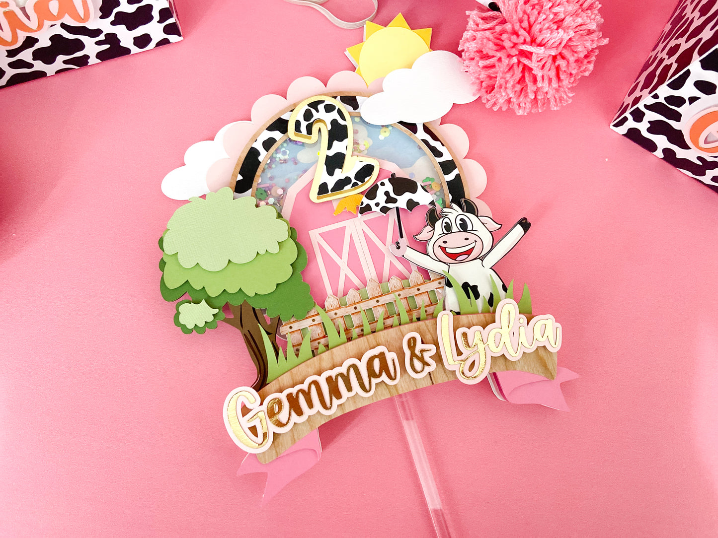 vaca Lola cake topper | personalized topper |Party ideas  | farm theme birthday | la vaca Lola party | birthday decoration | vaca Lola party