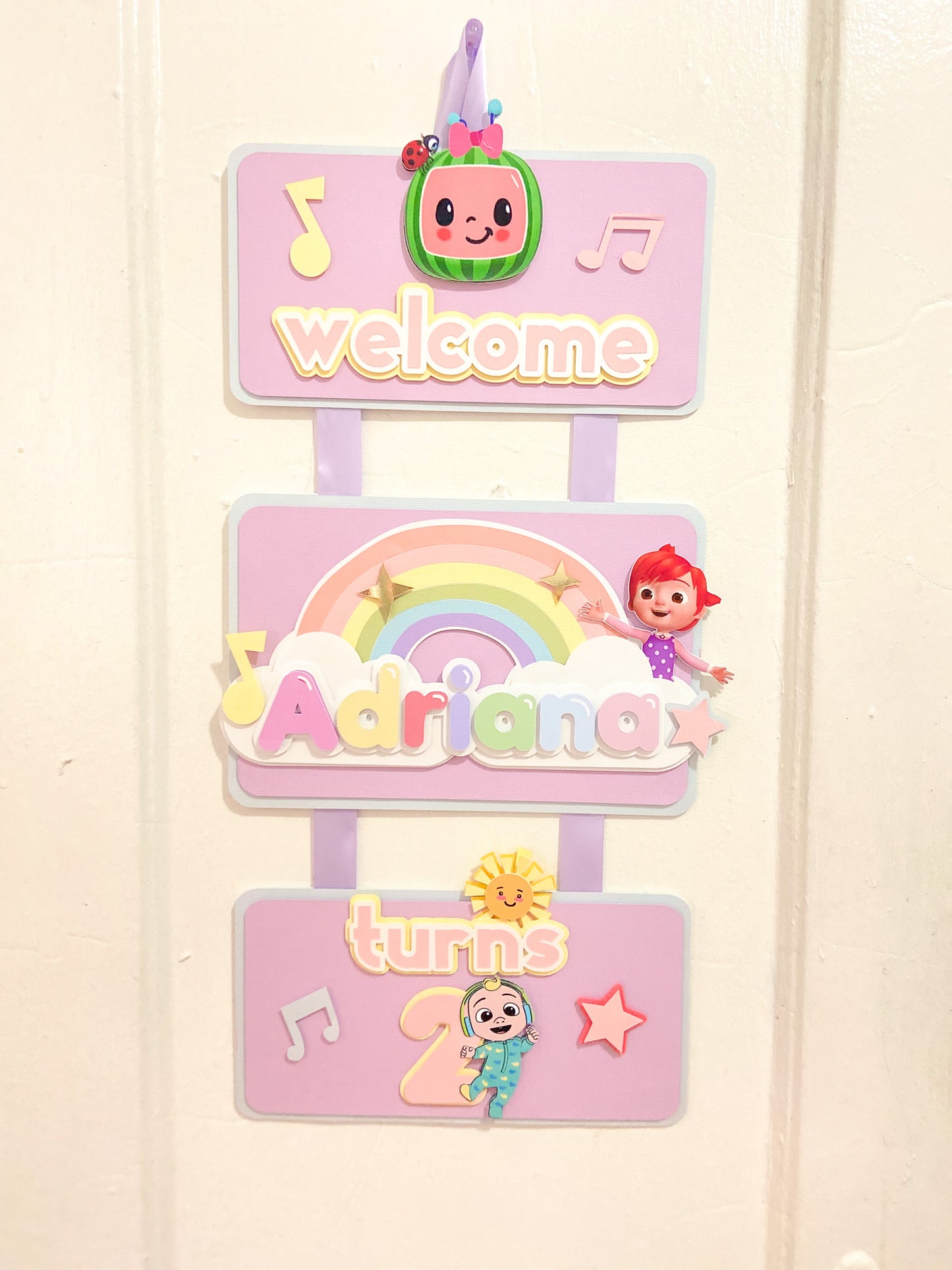 Birthday welcome sign | door sign | Cocomelon door hanger | Party decoration | Birthday door hanger | kids birthday decor