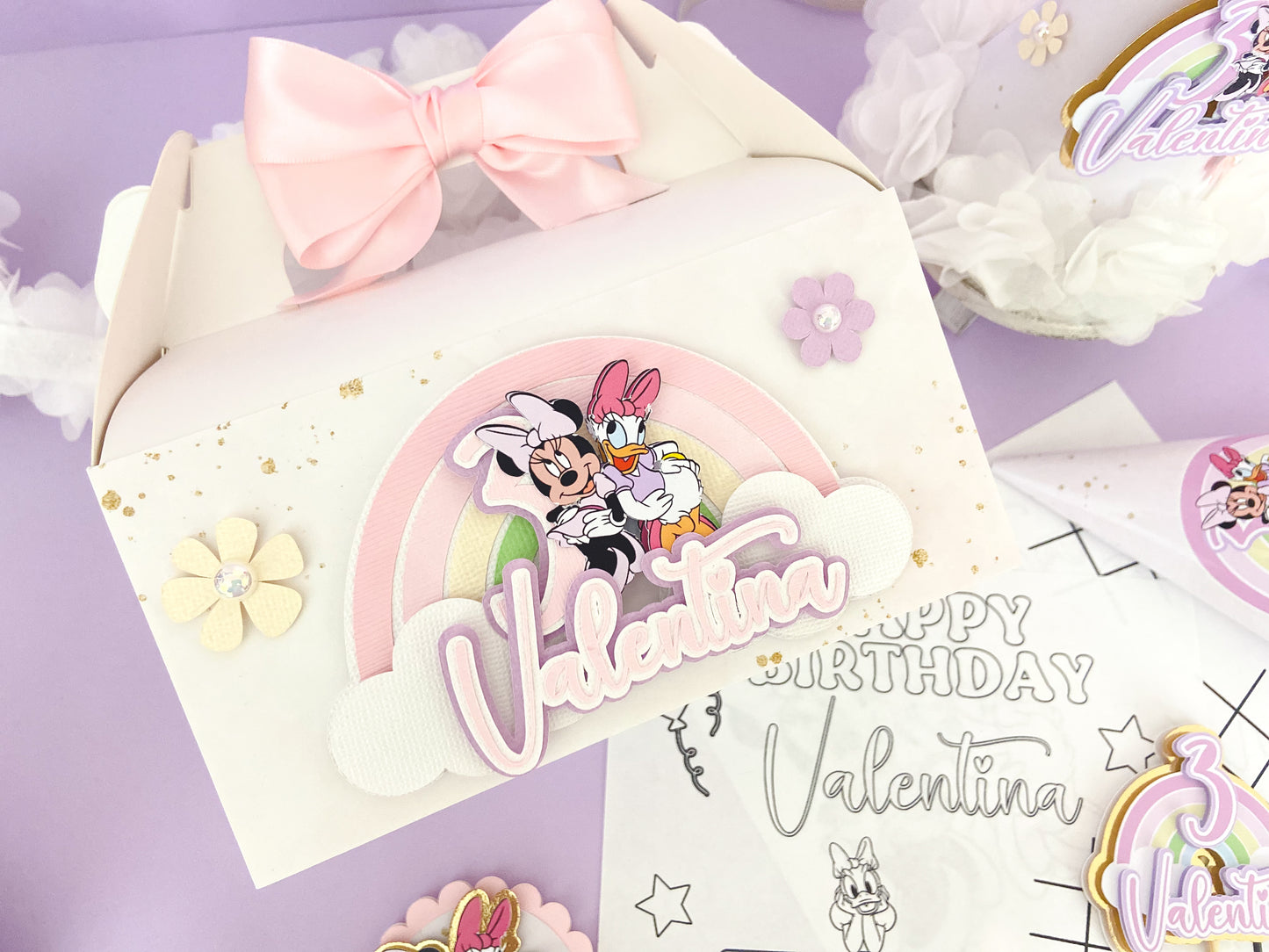 Favor Boxes Gold Minnie Mouse | Minnie party | Pink and gold birthday | Minnie Mouse birthday | birthday favors | Minnie And Daisy