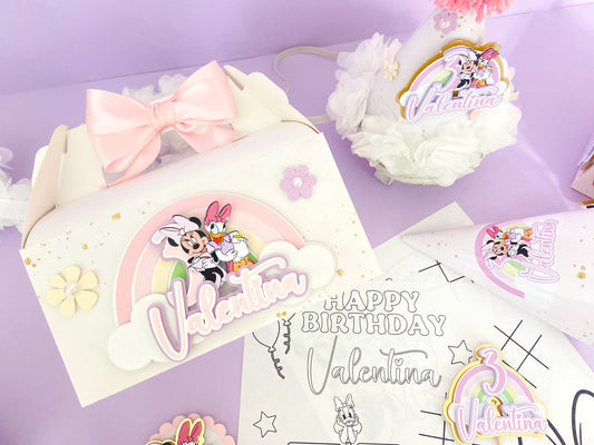 Favor Boxes Gold Minnie Mouse | Minnie party | Pink and gold birthday | Minnie Mouse birthday | birthday favors | Minnie And Daisy