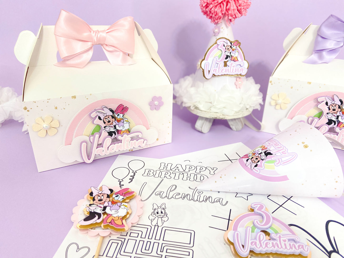 Favor Boxes Gold Minnie Mouse | Minnie party | Pink and gold birthday | Minnie Mouse birthday | birthday favors | Minnie And Daisy