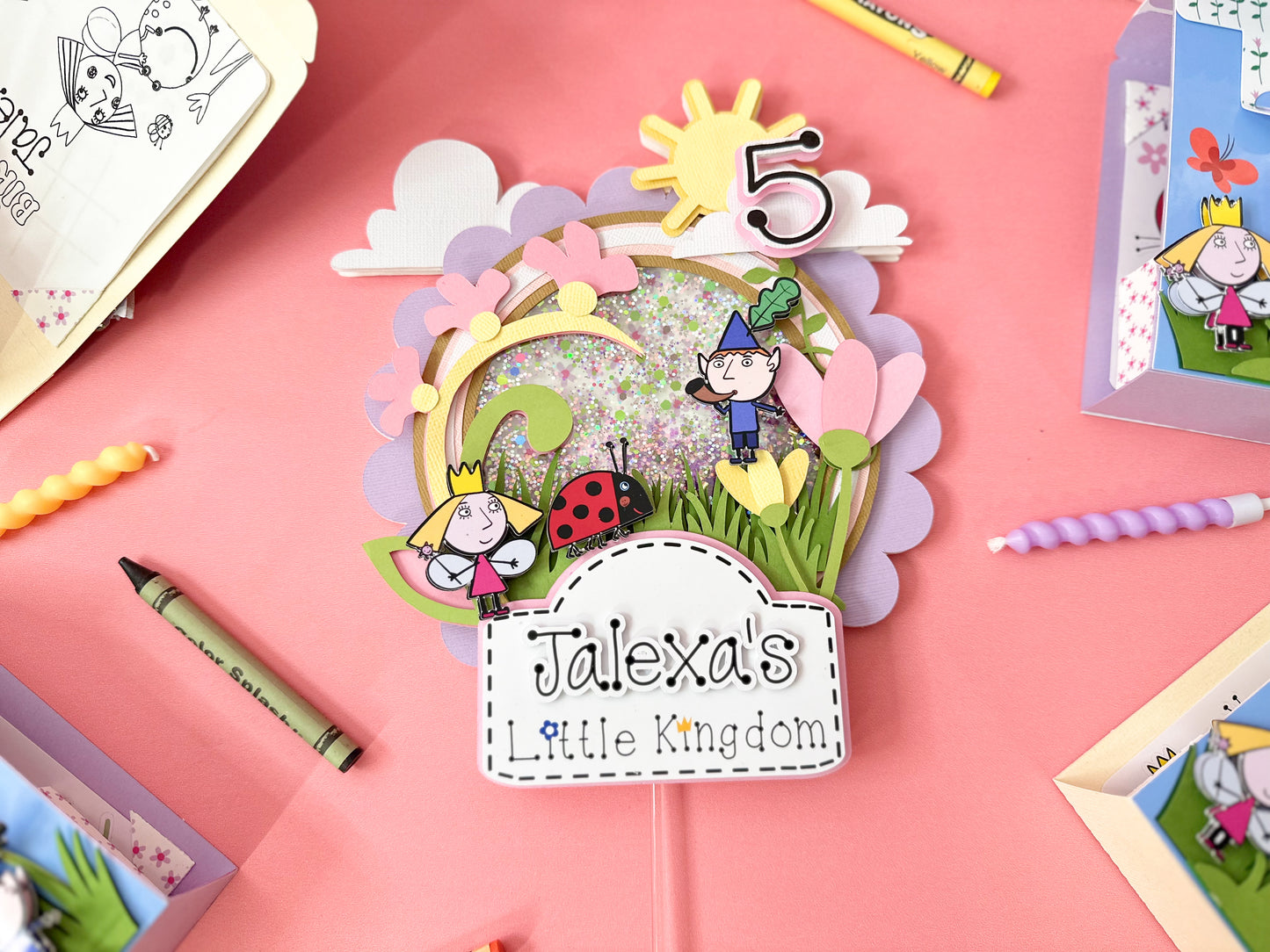 Little fairy and elf Cake topper | Little kingdom cake topper | elf and fairies party | shaker cake topper | Fairy party decor