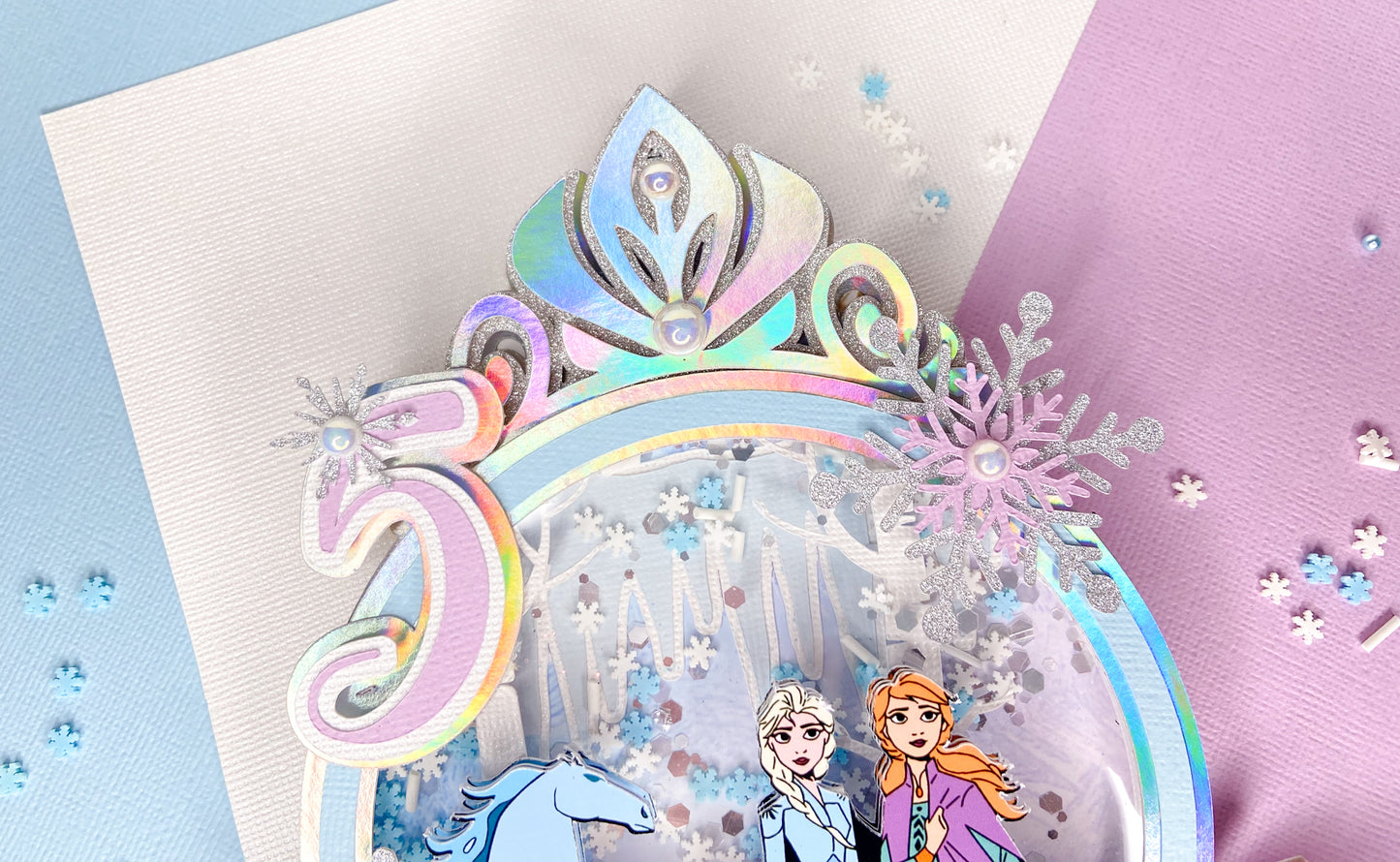 frozen inspired cake topper, Anna and Elsa party, Frozen party, shaker cake topper, party decor, personalized cake topper