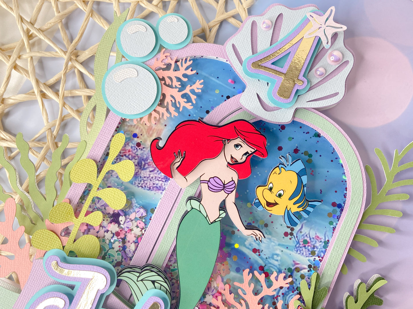 Little Mermaid cake topper | under the sea | Mermaid shaker topper | 3D Mermaid shaker | Little mermaid party decor