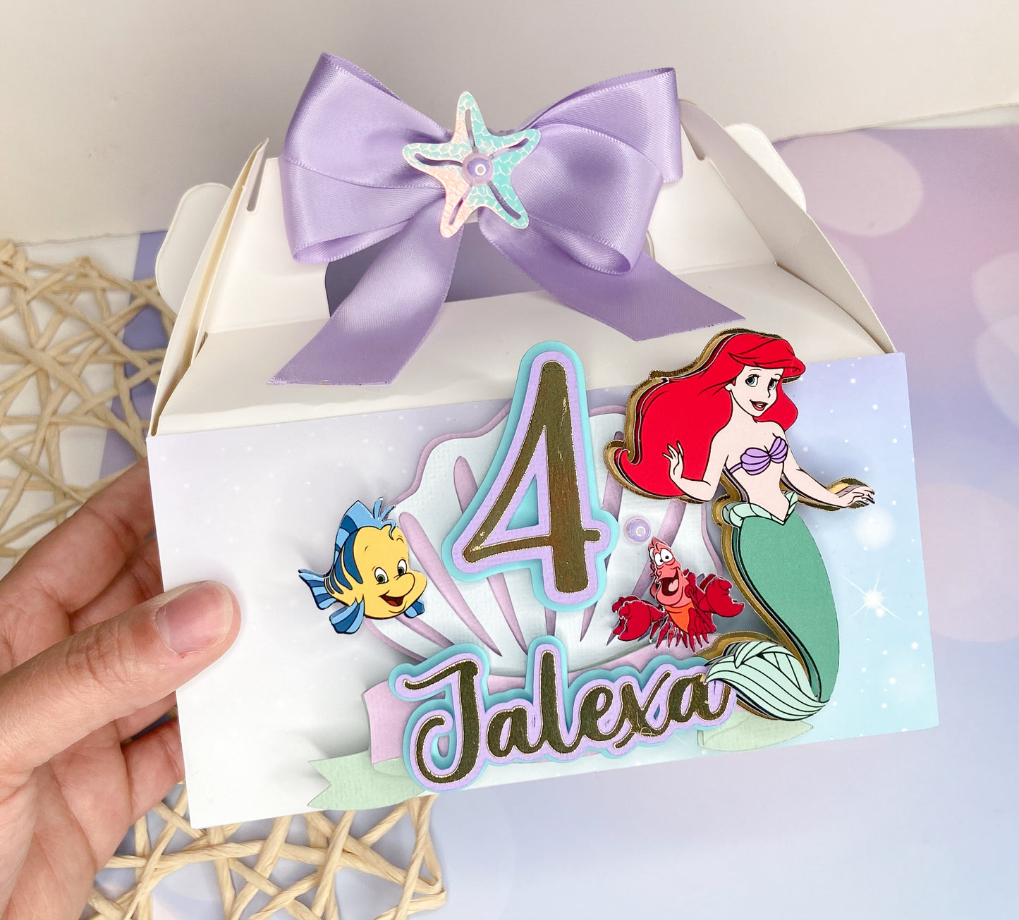 Little mermaid Favor box | Treat boxes | Party gift box | Ariel Favors | Mermaid theme birthday | Birthday favors | Little mermaid favors