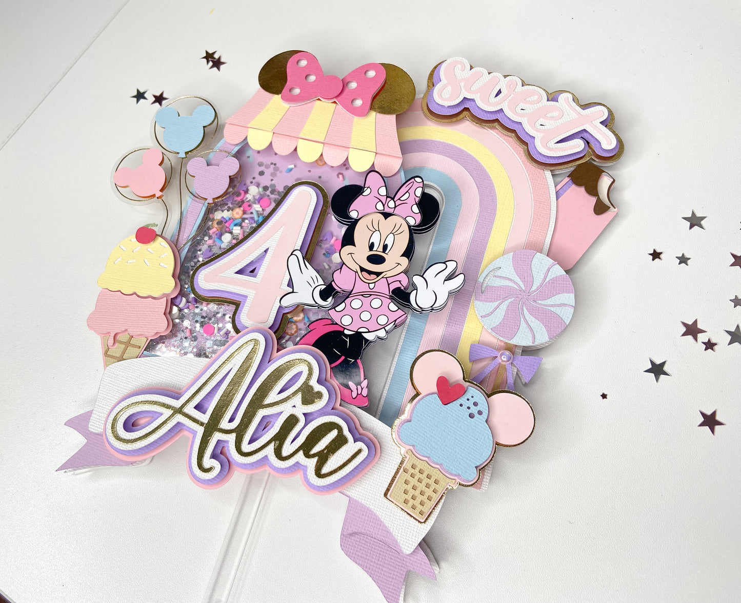 Minnie Mouse candy land cake topper | Minnie sweet birthday | Candy land birthday | Minnie Ice cream shop | birthday decor | Minnie birthday