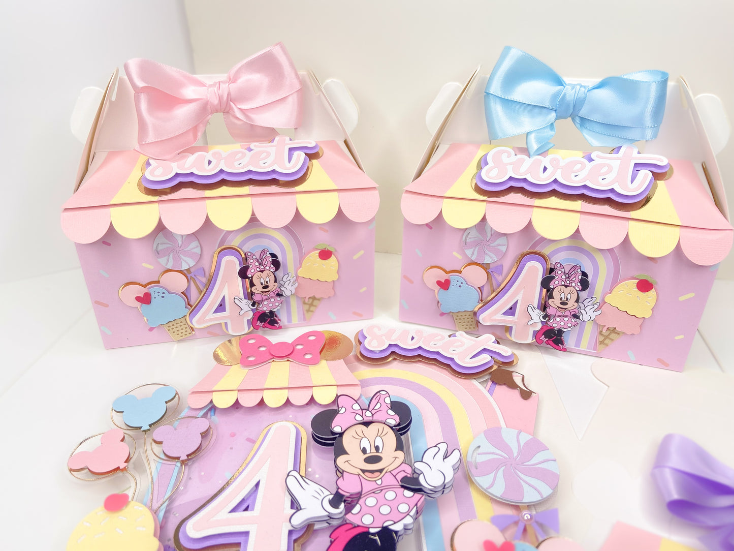 Minnie Mouse candyland favor boxes | Minnie sweet birthday | Candy land birthday | Minnie Ice cream shop | birthday favors | Minnie birthday