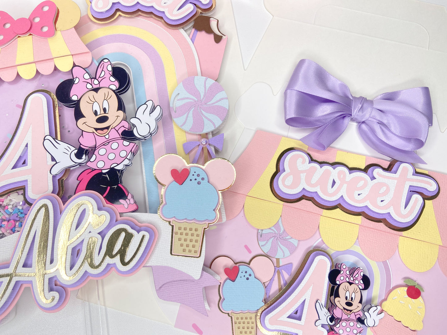 Minnie Mouse candyland favor boxes | Minnie sweet birthday | Candy land birthday | Minnie Ice cream shop | birthday favors | Minnie birthday