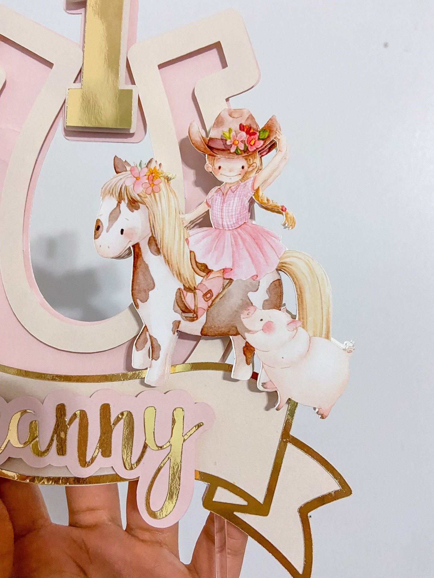 Cowgirl birthday party | cowgirl party | pink cowgirl cake topper | farm birthday | western birthday | elegant cake topper