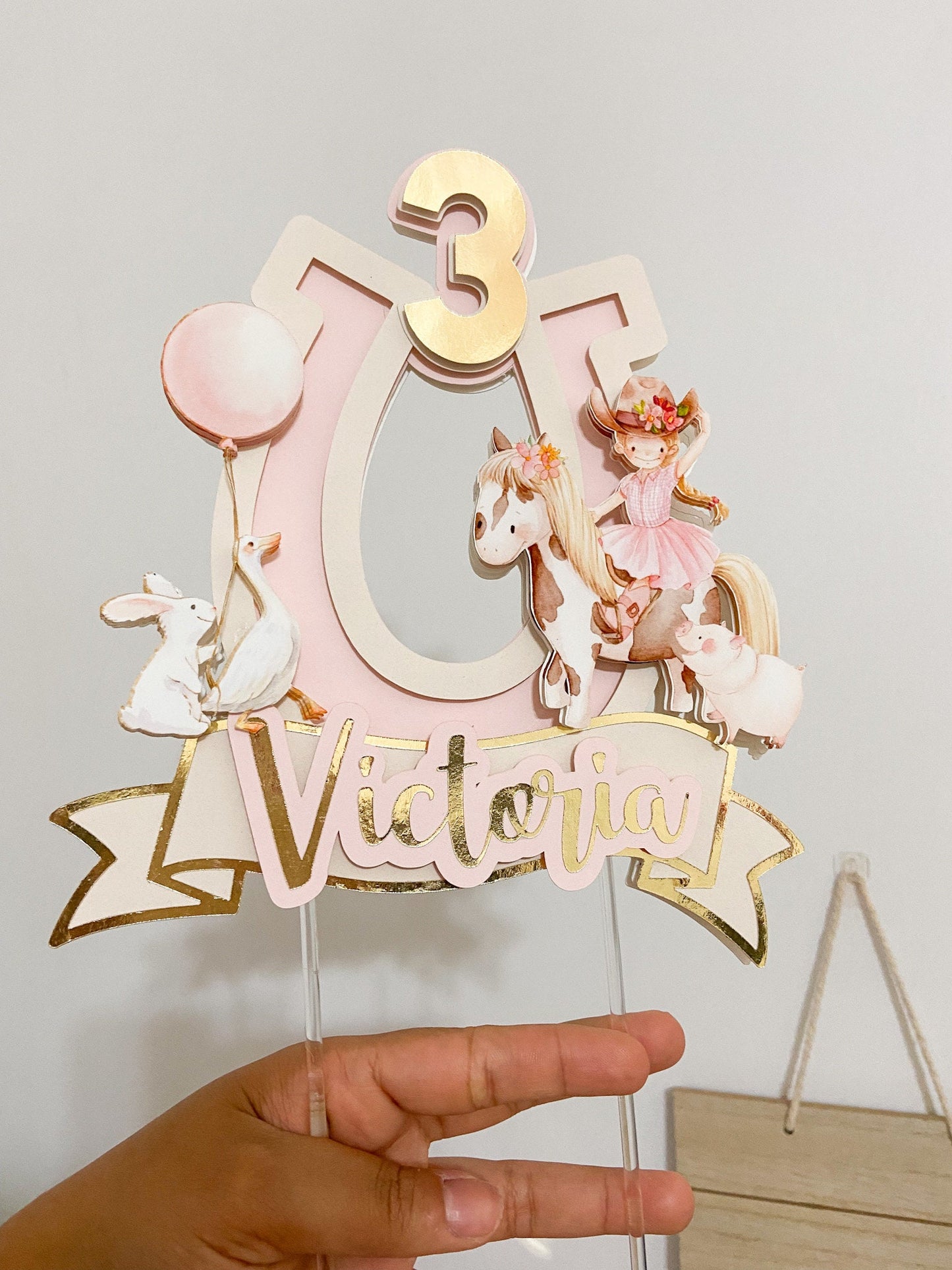 Cowgirl birthday party | cowgirl party | pink cowgirl cake topper | farm birthday | western birthday | elegant cake topper