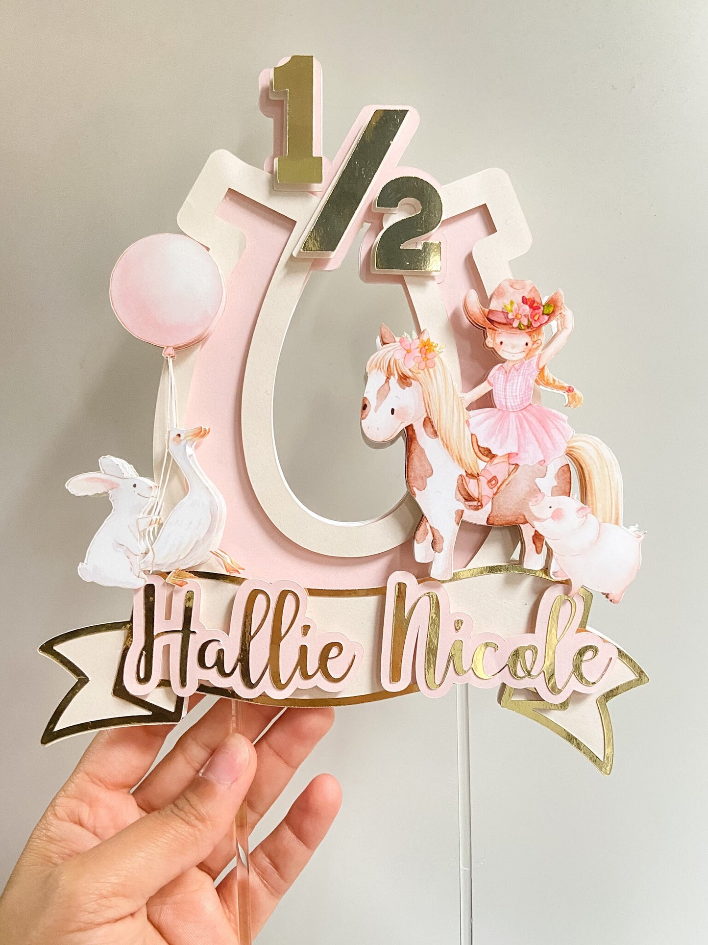 Cowgirl birthday party | cowgirl party | pink cowgirl cake topper | farm birthday | western birthday | elegant cake topper