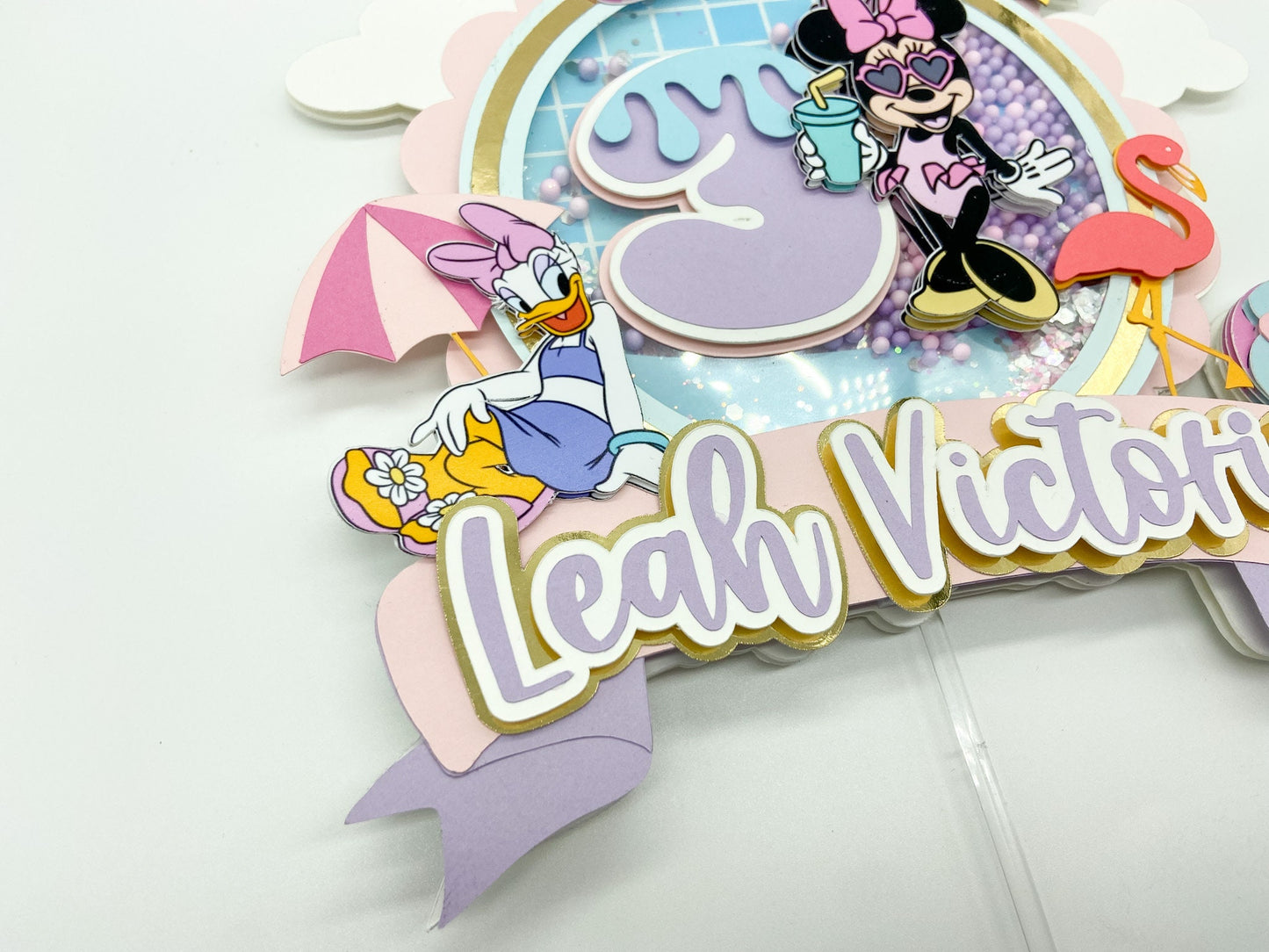 Minnie Mouse pool party | Minnie Mouse birthday | Minnie party | Minnie and daisy birthday | Shaker cake topper