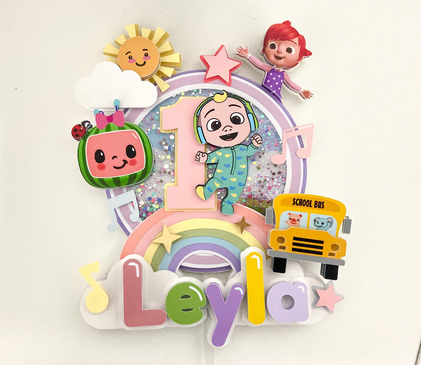 Cocomelon cake topper | Cocomelon birthday | Shaker cake topper | Cocomelon cake decor | Cocomelon party theme | Cocomelon custom topper
