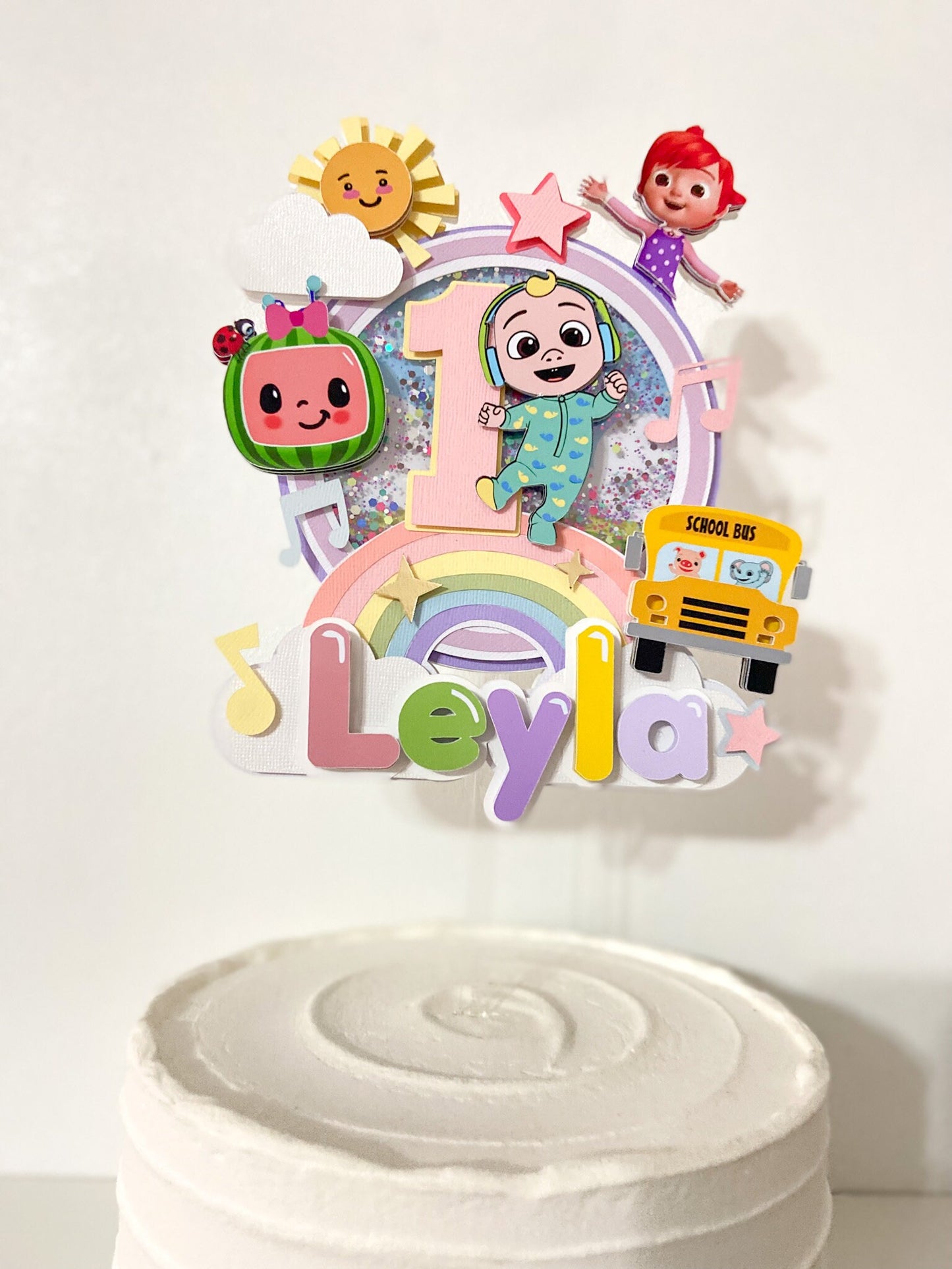 Cocomelon cake topper | Cocomelon birthday | Shaker cake topper | Cocomelon cake decor | Cocomelon party theme | Cocomelon custom topper