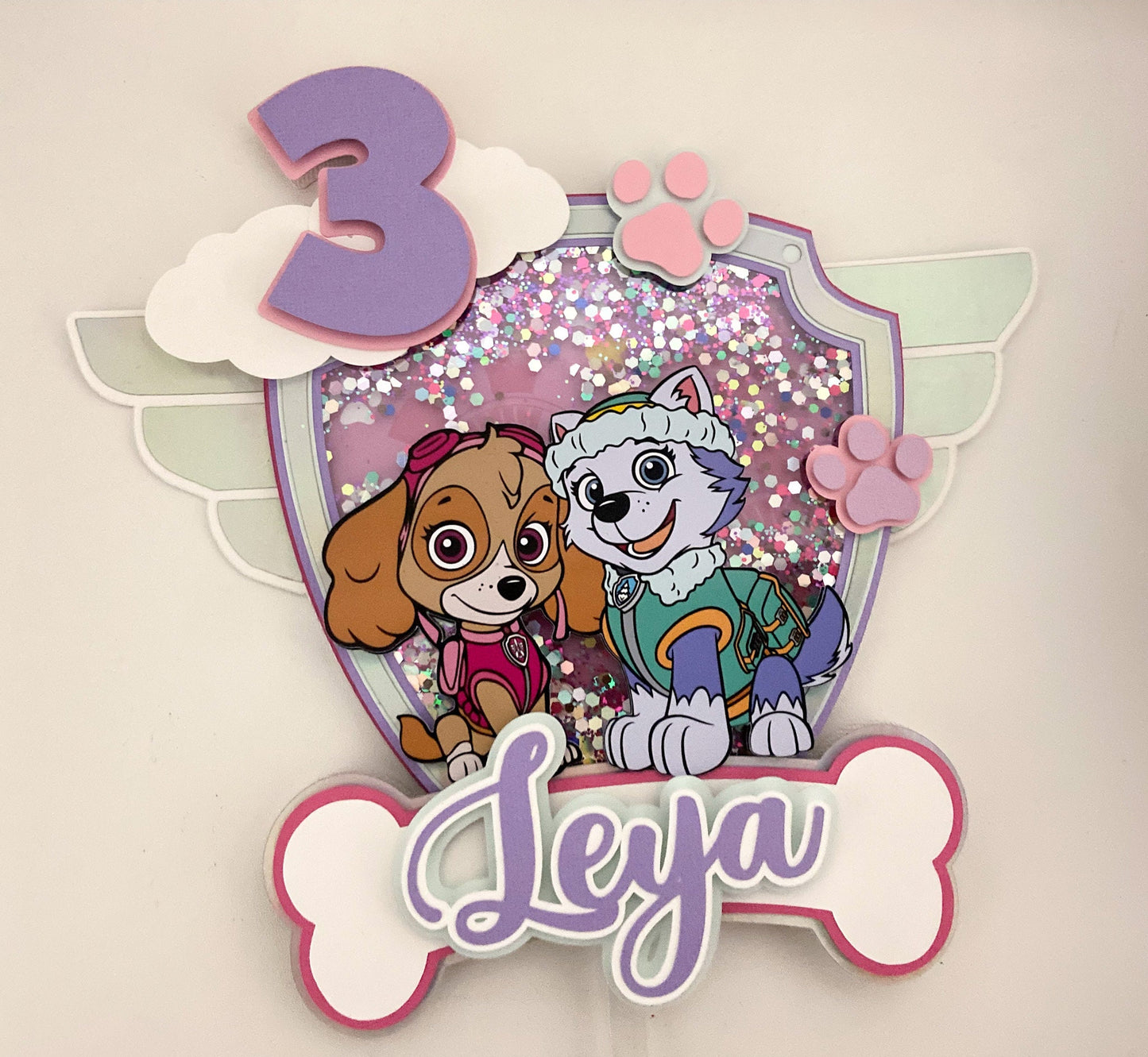 Skye and Everest cake topper | Paw patrol cake topper | birthday decor | paw patrol birthday | shaker paw patrol topper