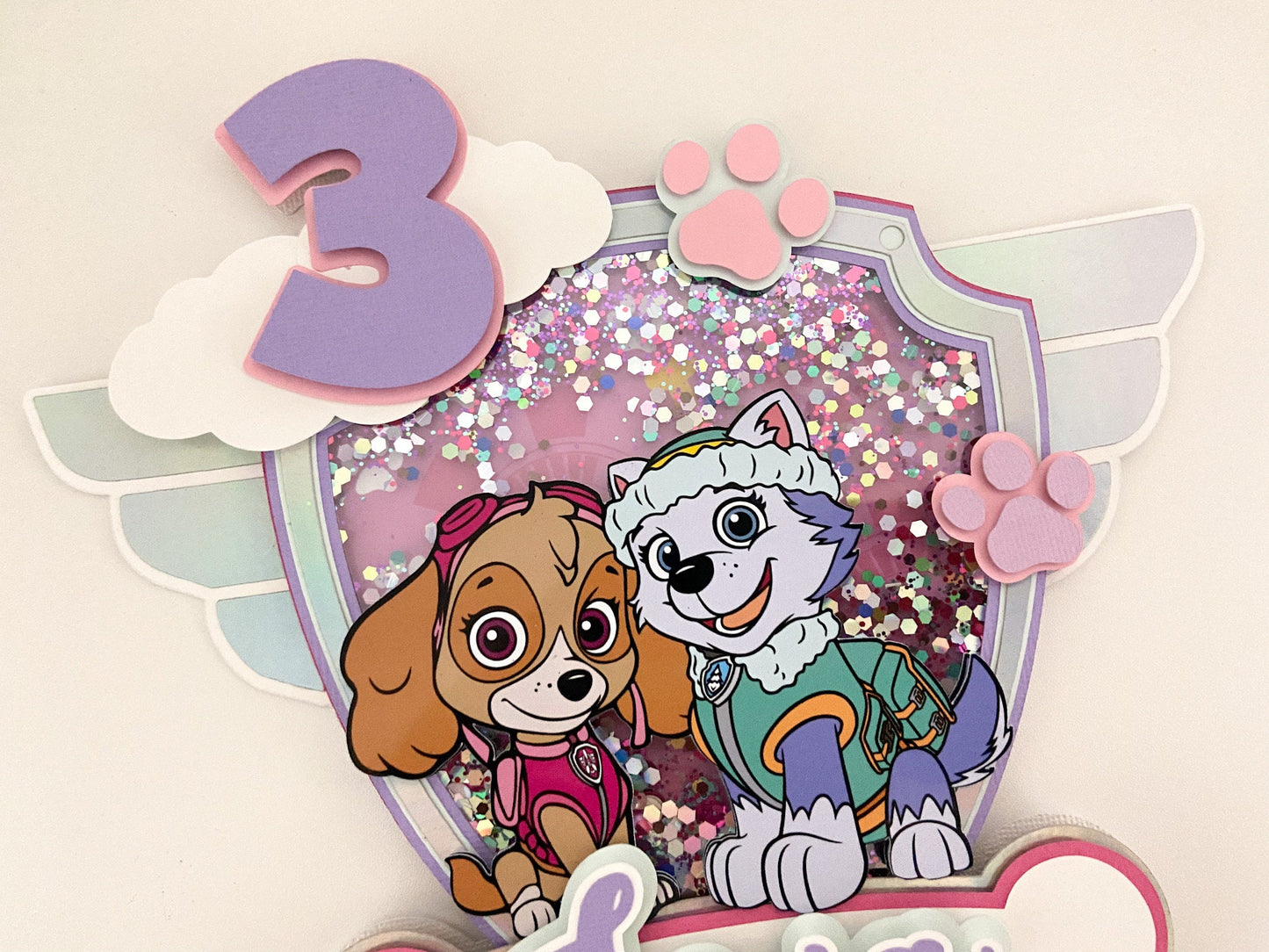 Skye and Everest cake topper | Paw patrol cake topper | birthday decor | paw patrol birthday | shaker paw patrol topper