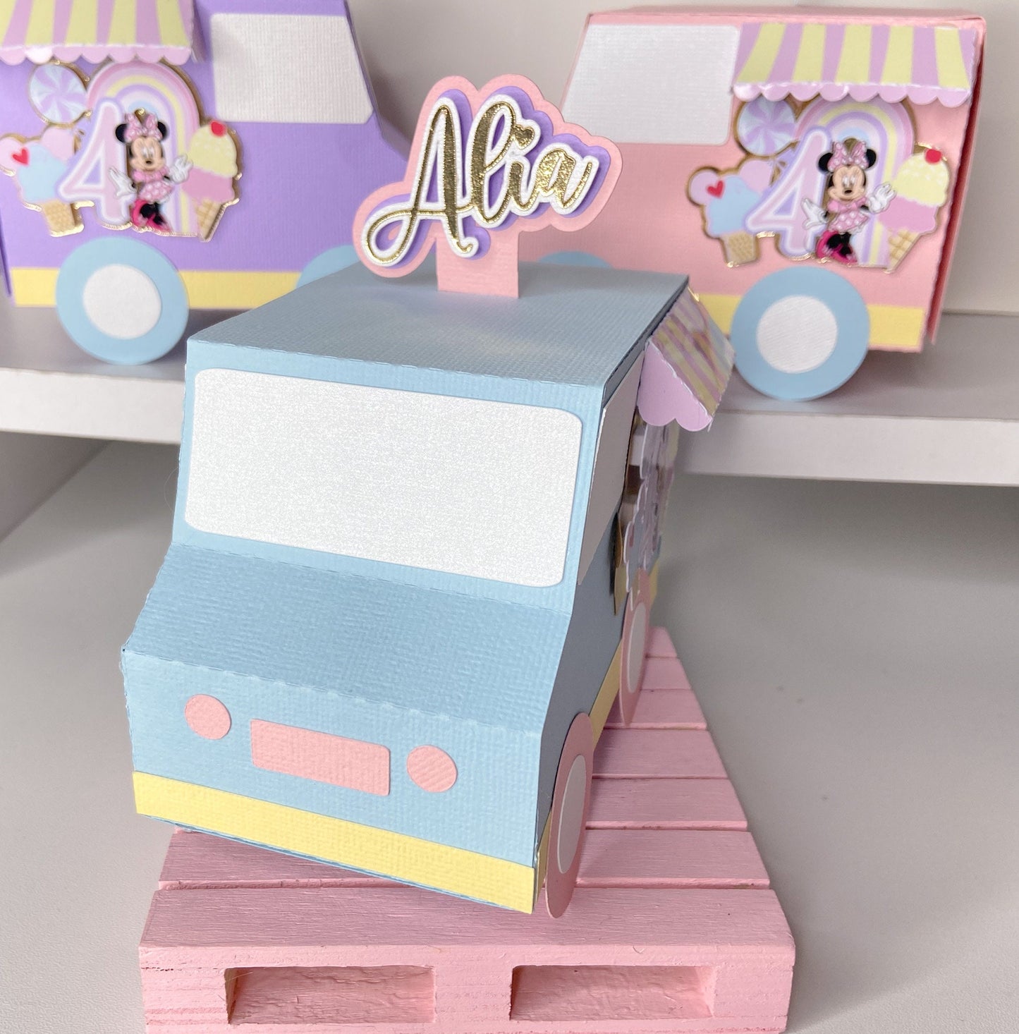Minnie Mouse candy land truck | Ice cream truck center piece | birthday favor boxes | kids favor | customizable boxes | center pieces