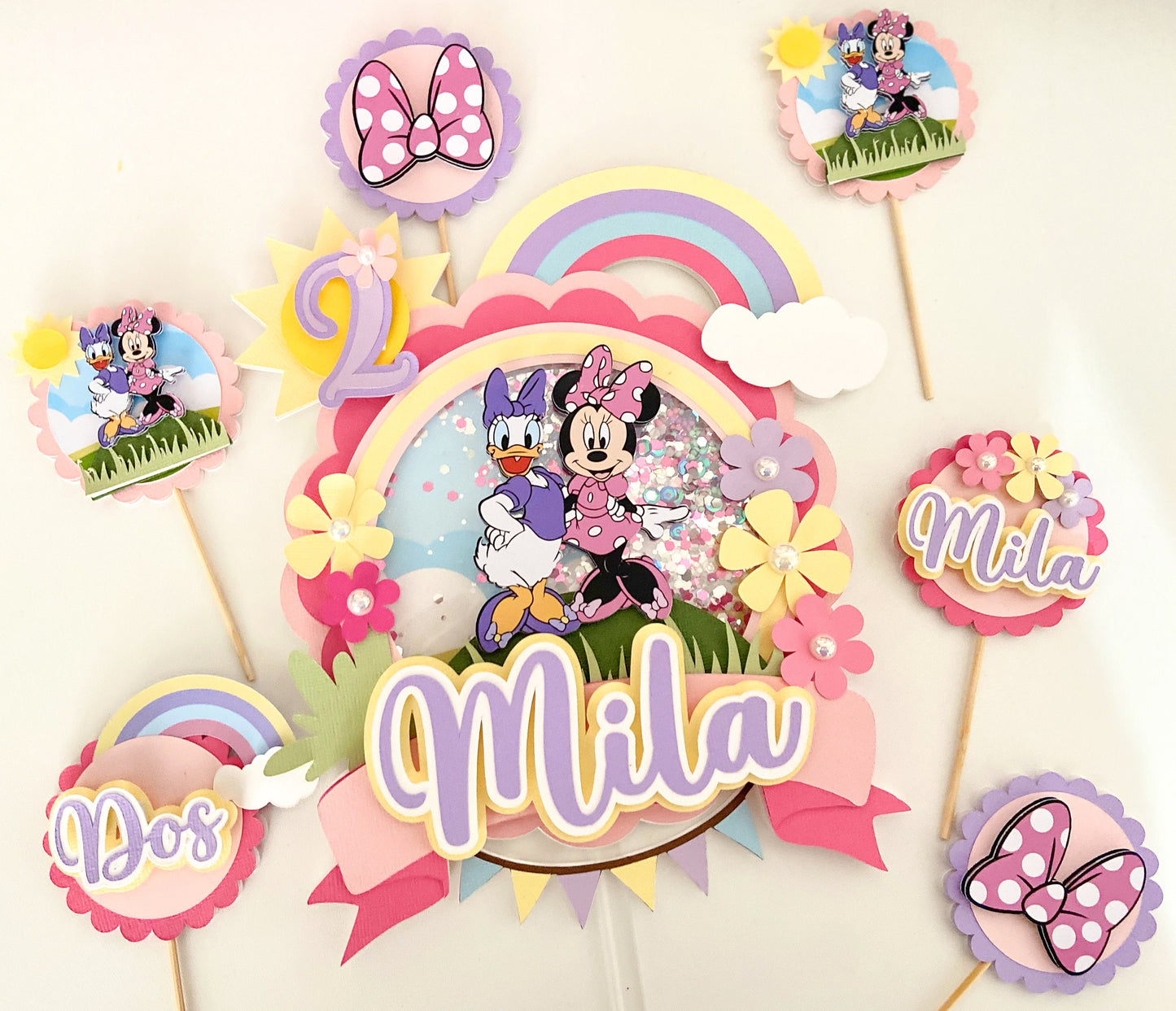 Minnie And Daisy cupcake toppers | Minnie Mouse birthday | Daisy party | Minnie and daisy cupcakes | cupcake decor | birthday decor