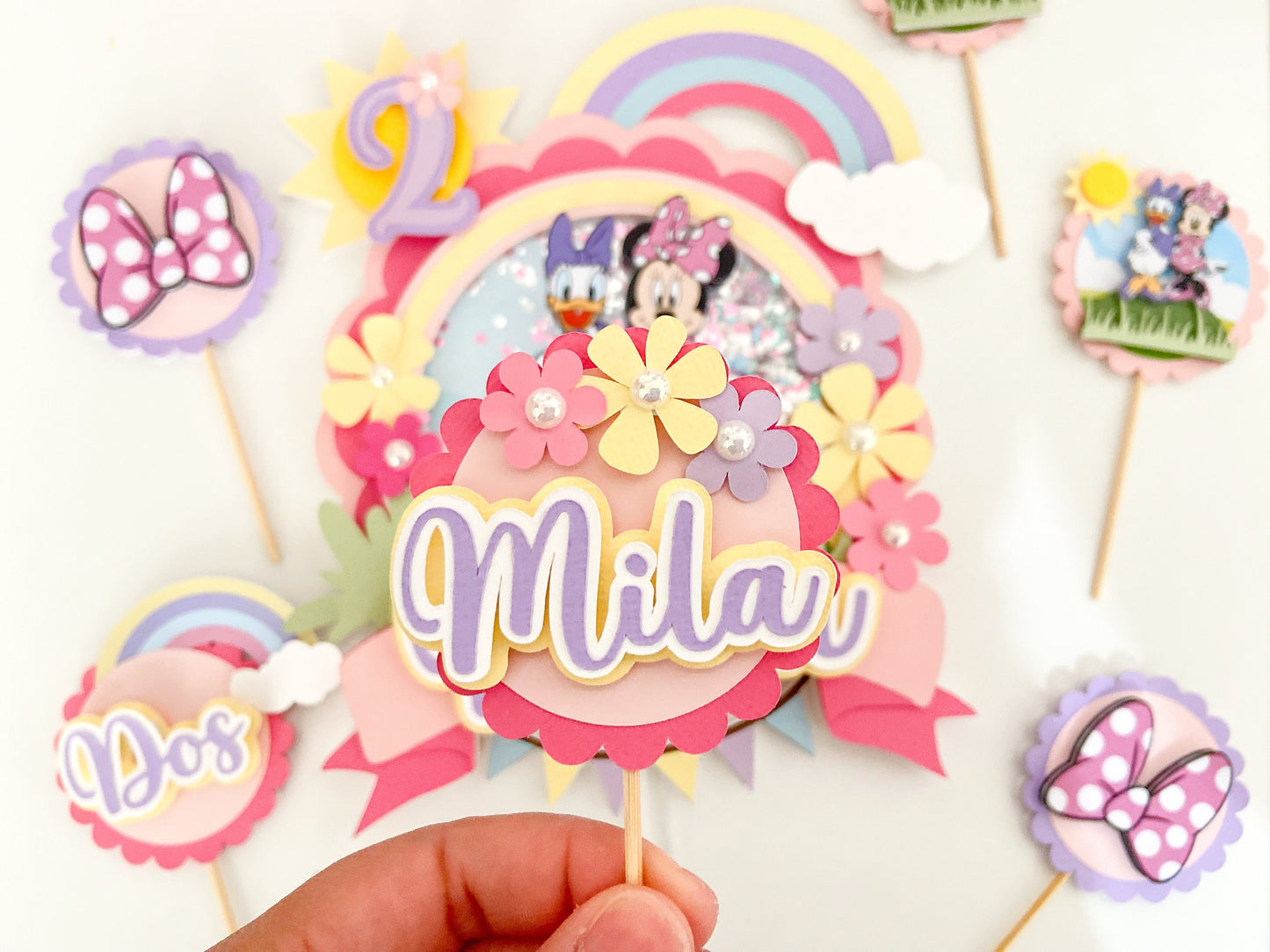 Minnie And Daisy cupcake toppers | Minnie Mouse birthday | Daisy party | Minnie and daisy cupcakes | cupcake decor | birthday decor