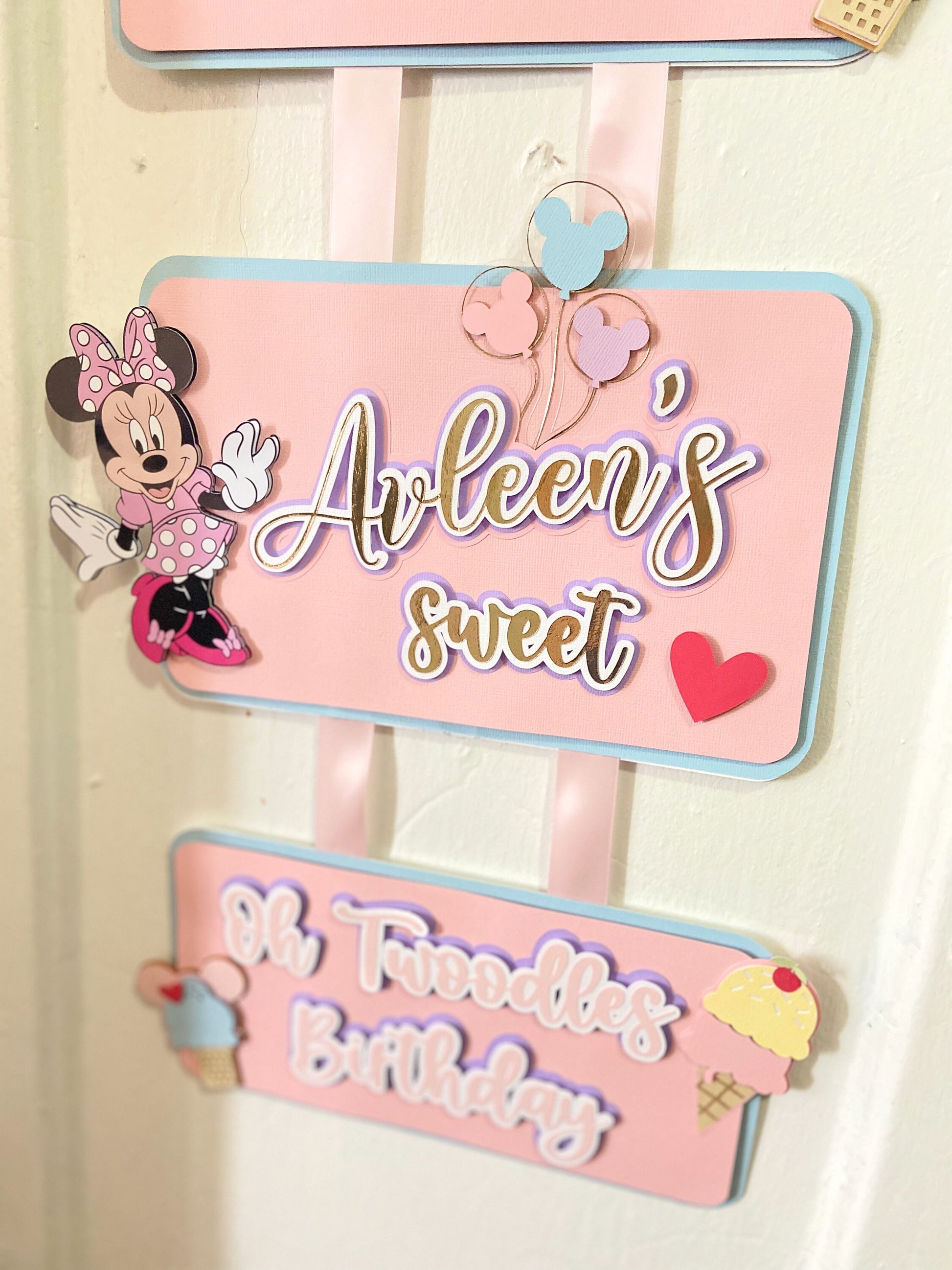 Birthday welcome sign | door sign | Minnie mouse door hanger | Party decoration | Birthday door hanger | Candyland theme birthday