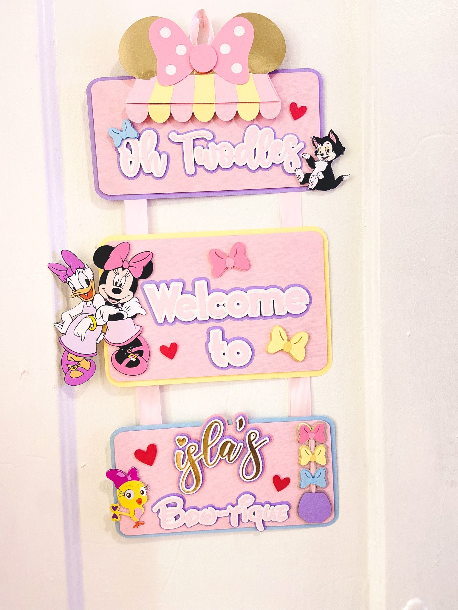 Birthday welcome sign | door sign | Minnie mouse door hanger | Party decoration | Birthday door hanger | Candyland theme birthday