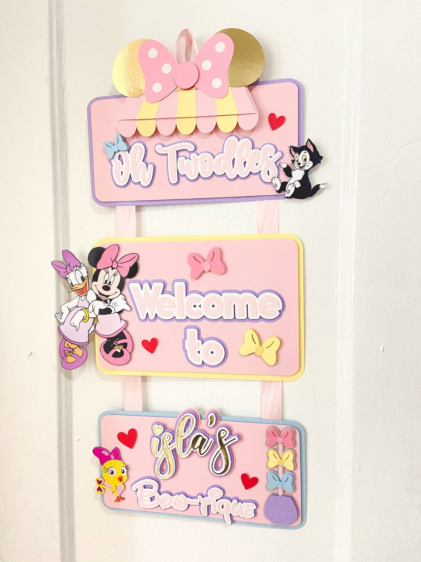 Birthday welcome sign | door sign | Minnie mouse door hanger | Party decoration | Birthday door hanger | Candyland theme birthday