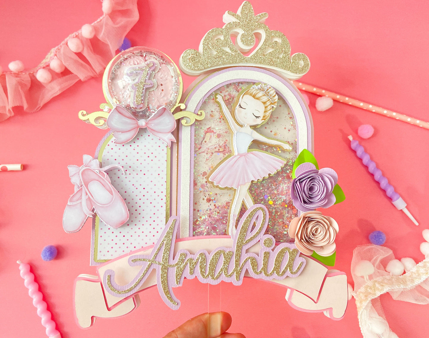 Ballerina cake topper | tutu birthday party | ballet theme party decor | ballerina birthday | ballet decorations | shaker cake topper