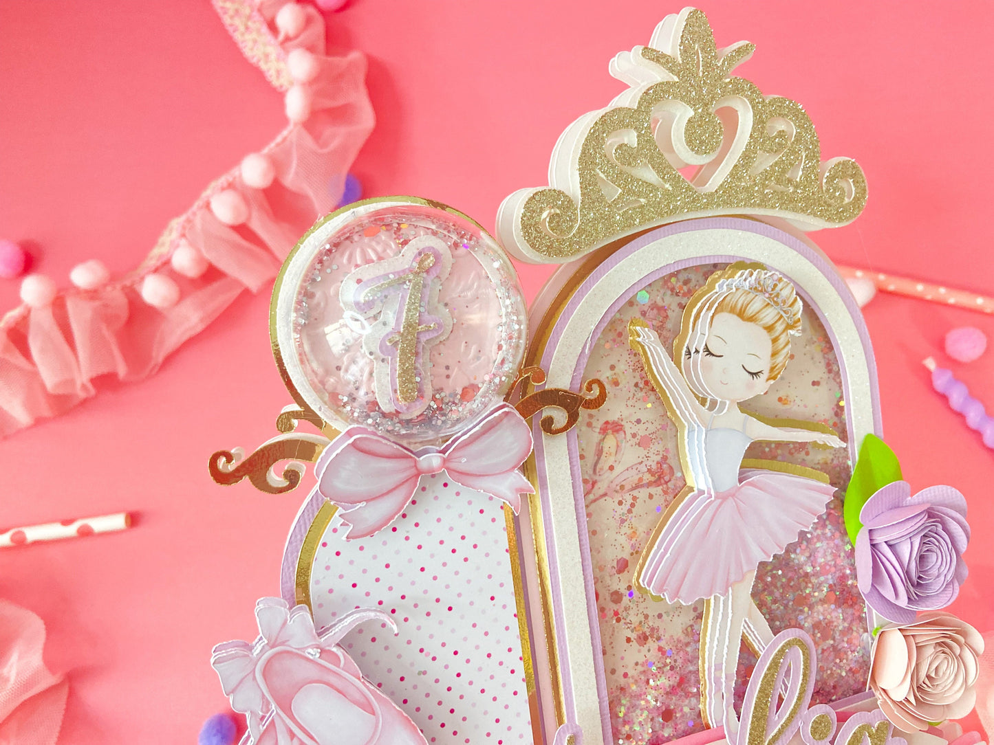 Ballerina cake topper | tutu birthday party | ballet theme party decor | ballerina birthday | ballet decorations | shaker cake topper