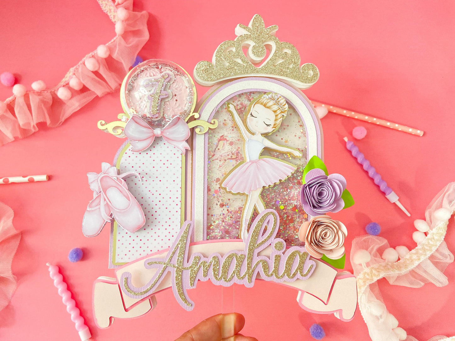 Ballerina cake topper | tutu birthday party | ballet theme party decor | ballerina birthday | ballet decorations | shaker cake topper