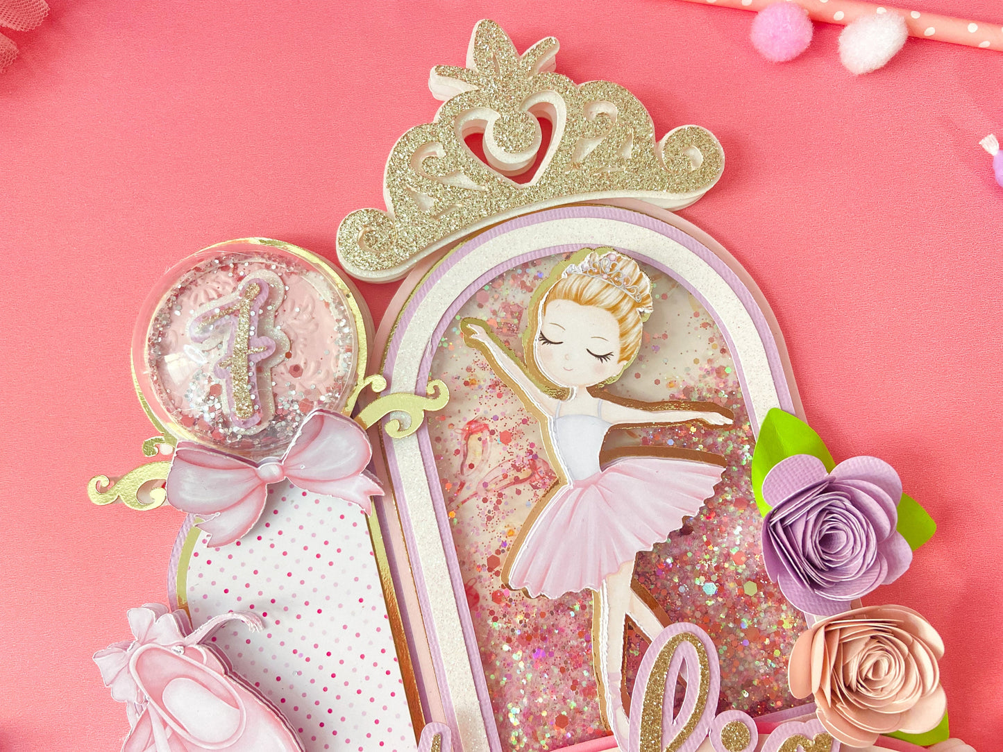 Ballerina cake topper | tutu birthday party | ballet theme party decor | ballerina birthday | ballet decorations | shaker cake topper