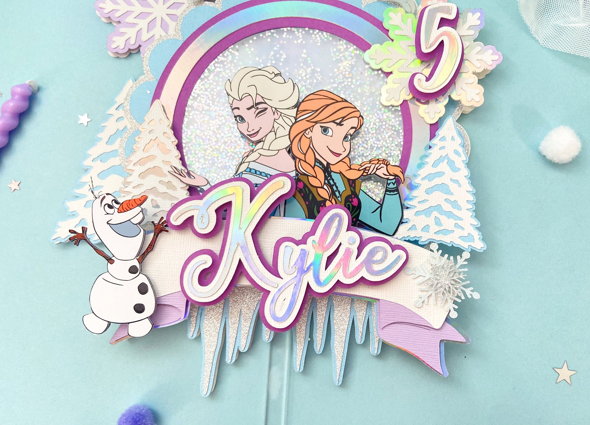 frozen first cake topper | ice queen party | Frozen party | shaker cake topper | party decor | personalized cake topper | Elsa and Anna