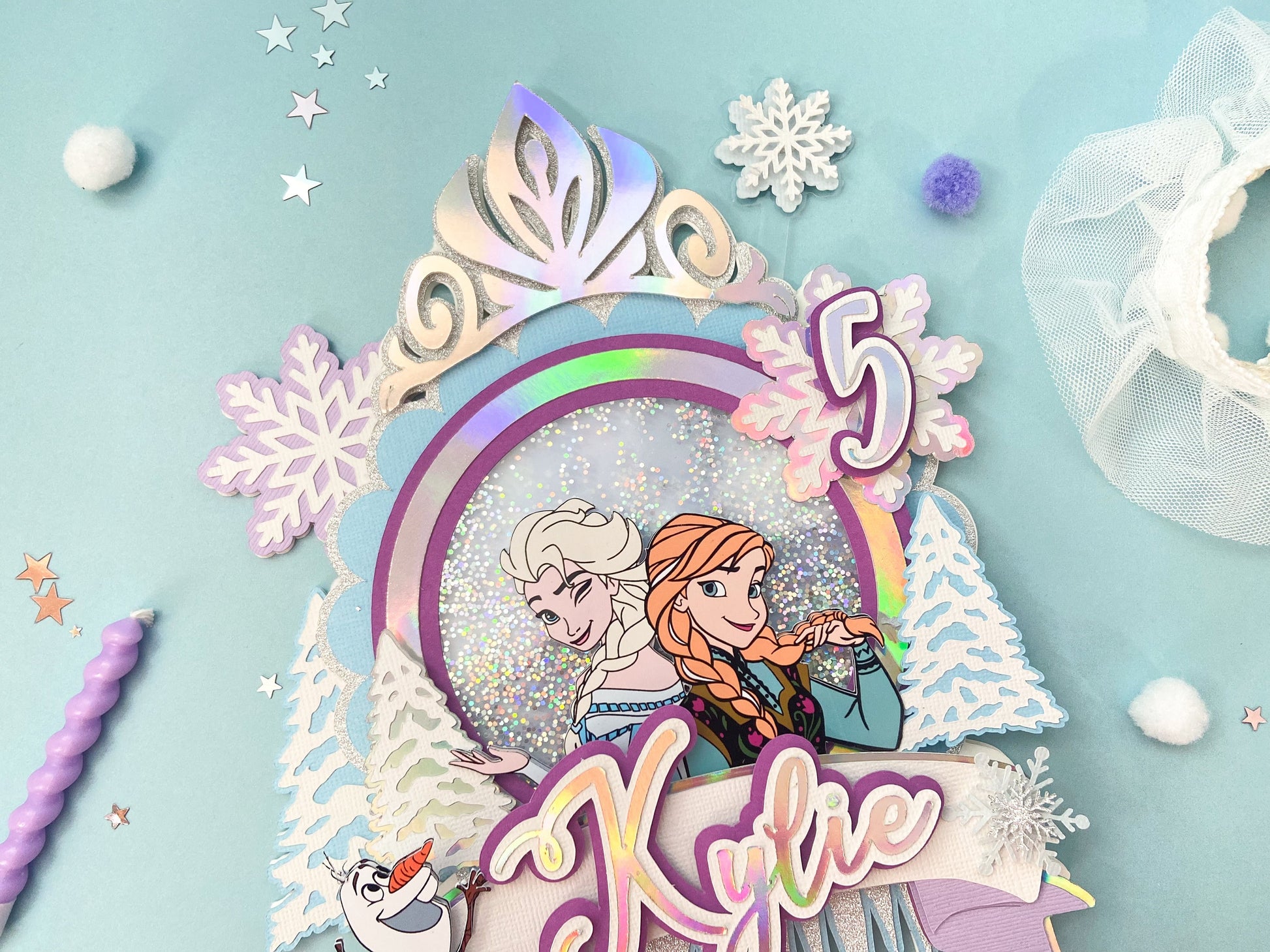 frozen first cake topper | ice queen party | Frozen party | shaker cake topper | party decor | personalized cake topper | Elsa and Anna
