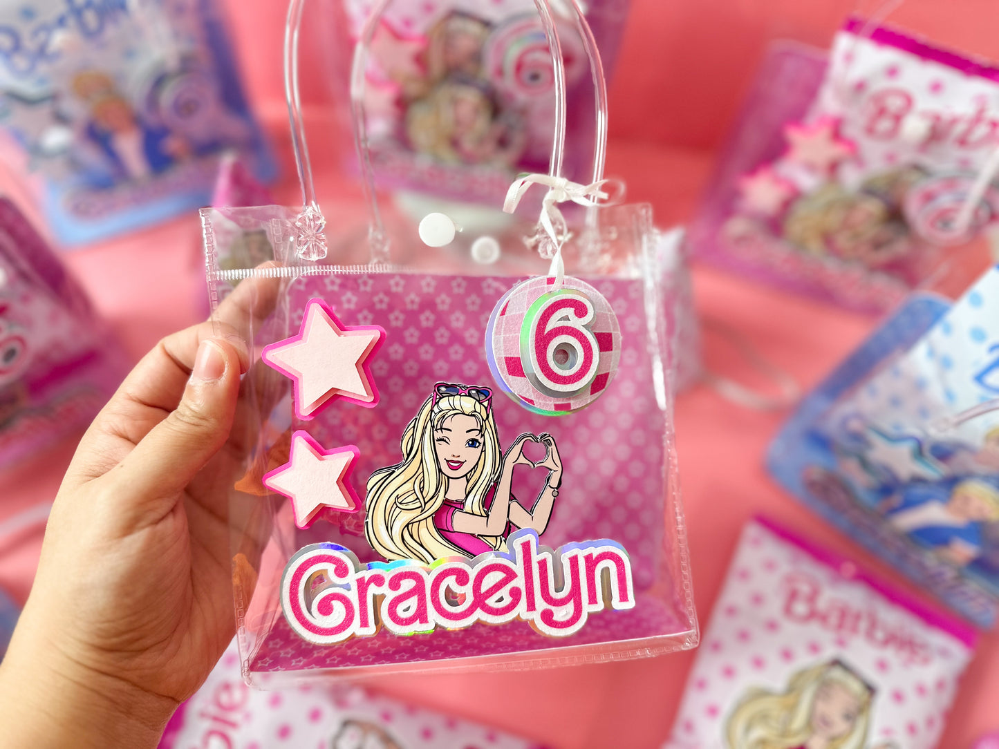Clear bags favor boxes | custom favor bags | clear bags party favors | custom bags for birthday