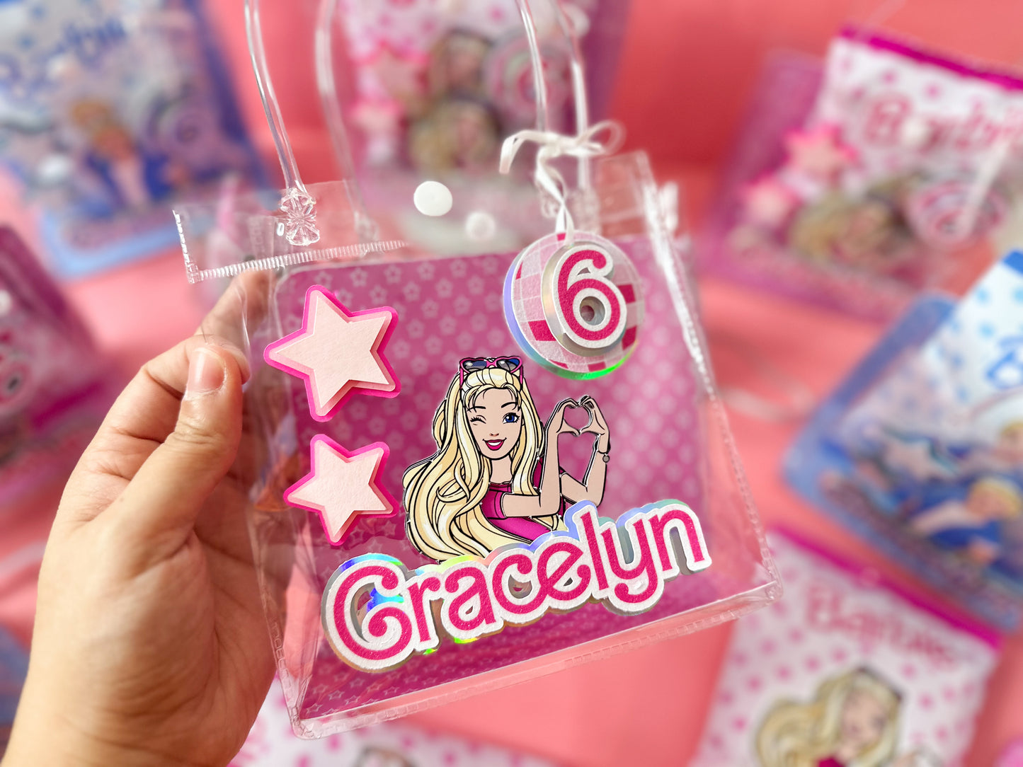 Clear bags favor boxes | custom favor bags | clear bags party favors | custom bags for birthday