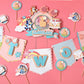 Two Groovy Bluey cake topper | groovy birthday | blue dog sisters | retro groovy party | bluey cupcake toppers | party banner