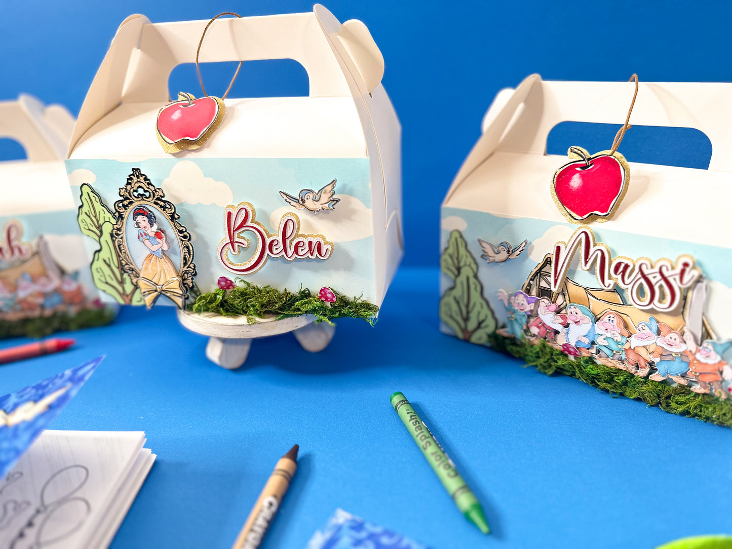 Snow White favor boxes | Party favors | kids party decor | goodie boxes | Cajas de dulce | Snow White and 7 friends
