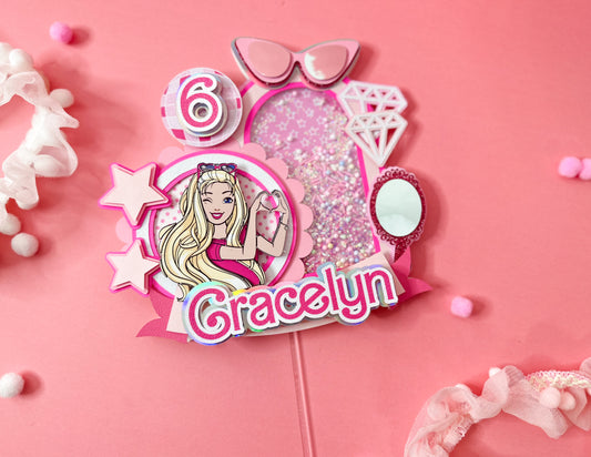 Barbie doll cake topper | Barbie | party decor | Doll party idea | shaker cake topper | Let's go party | pink lover