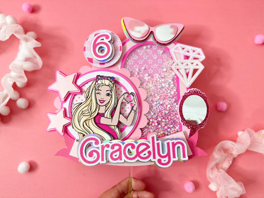 Barbie doll cake topper | Barbie | party decor | Doll party idea | shaker cake topper | Let's go party | pink lover